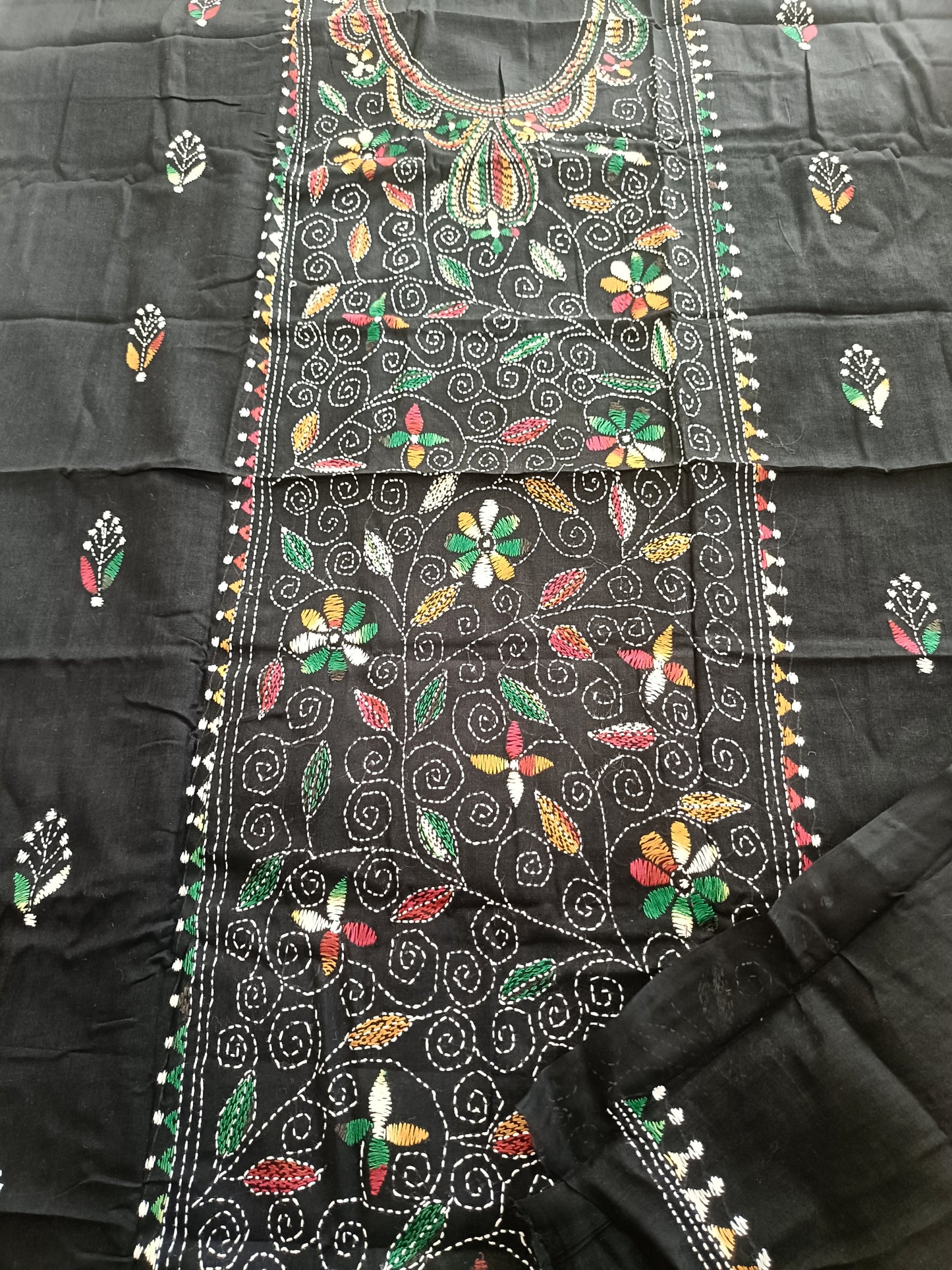 रेवती – Pure Cotton Kantha Stitch Kurta Fabric
