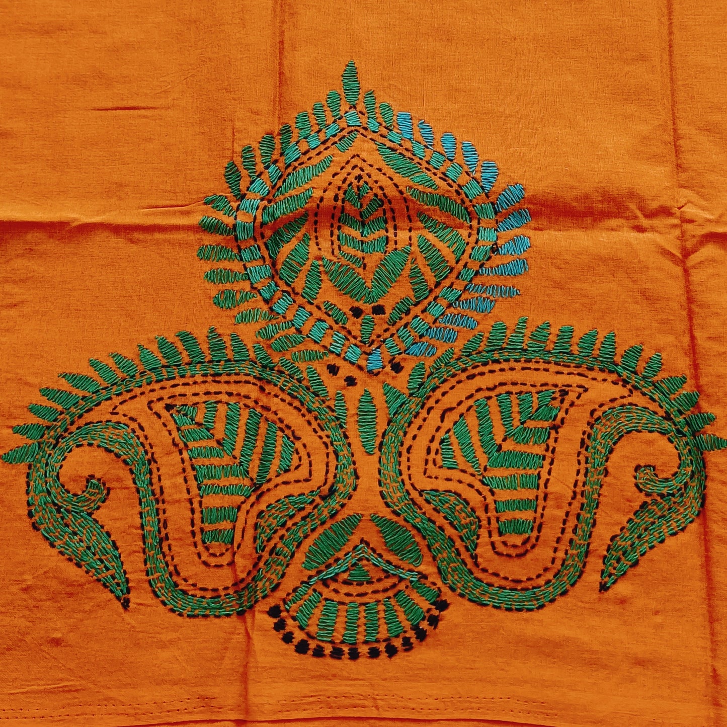 Kantha Stitch Cotton Half Work Blouse Fabric