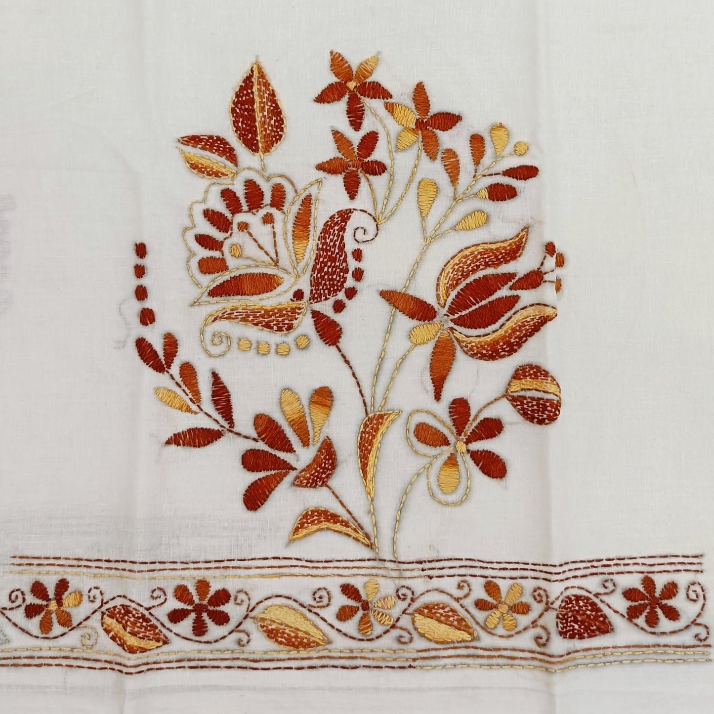 Kantha Stitch Cotton Half Work Blouse Fabric