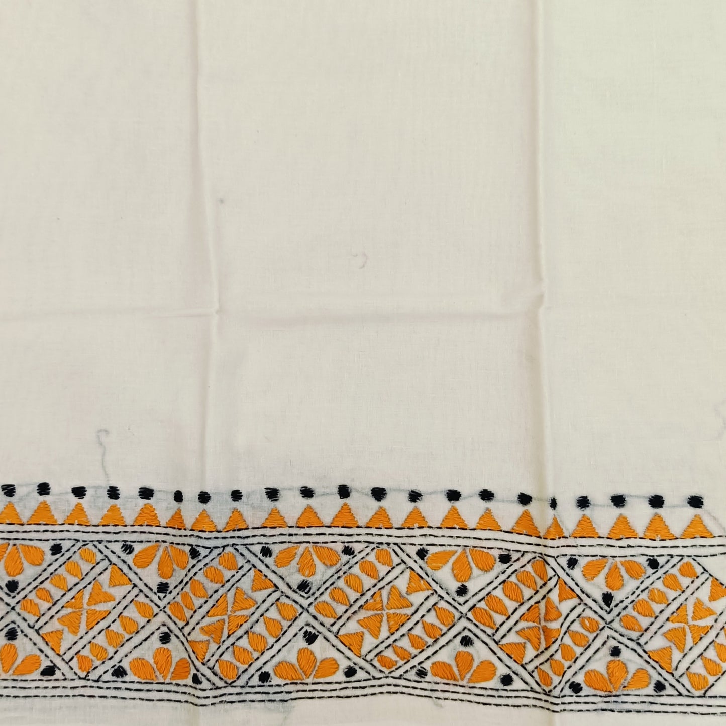 Kantha Stitch Cotton Half Work Blouse Fabric