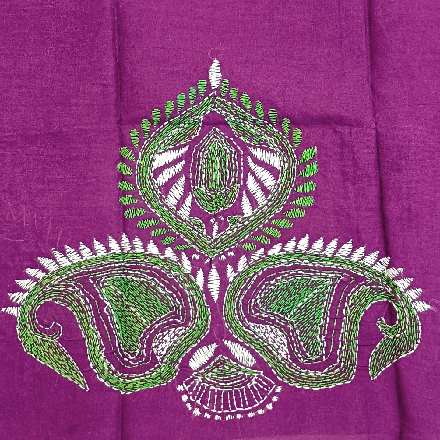 Kantha Stitch Cotton Half Work Blouse Fabric