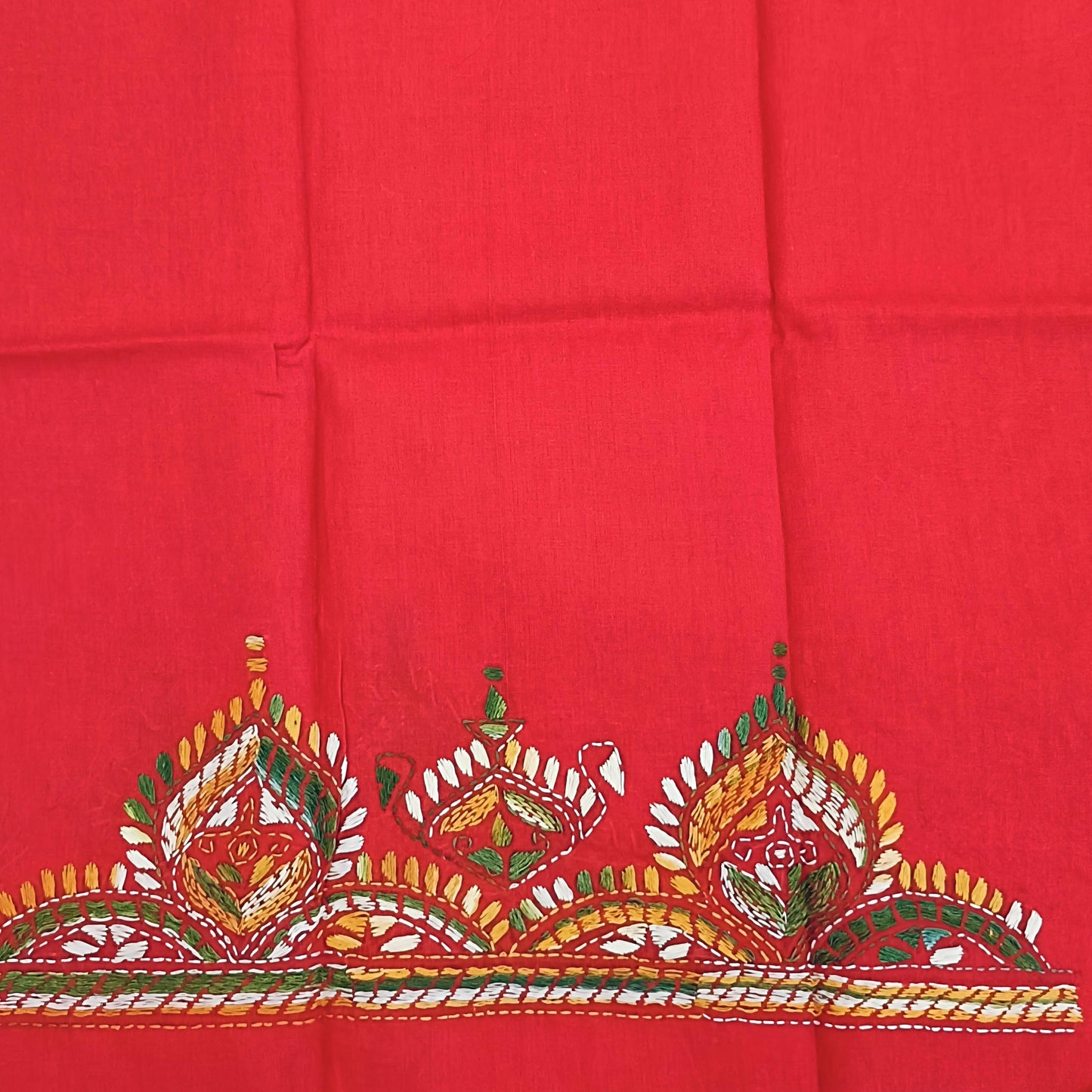 Kantha Stitch Cotton Half Work Blouse Fabric