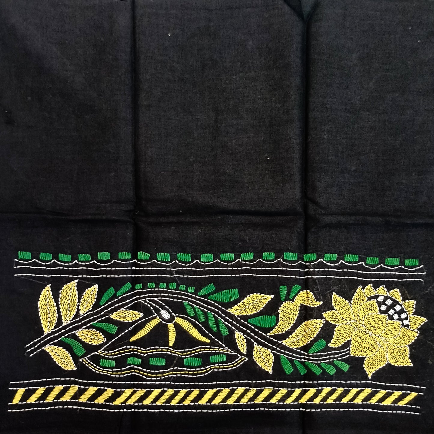 Kantha Stitch Cotton Half Work Blouse Fabric