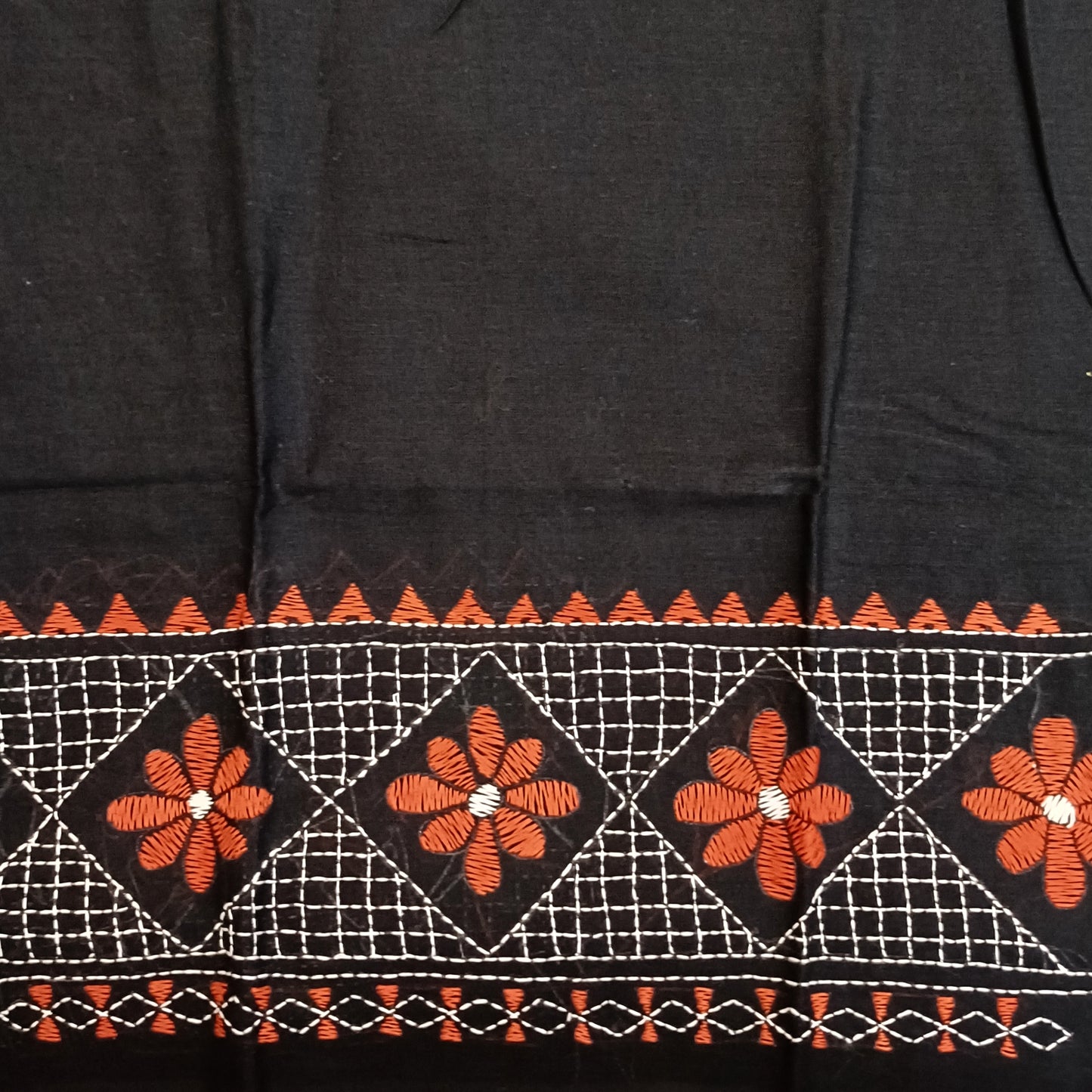 Kantha Stitch Cotton Half Work Blouse Fabric