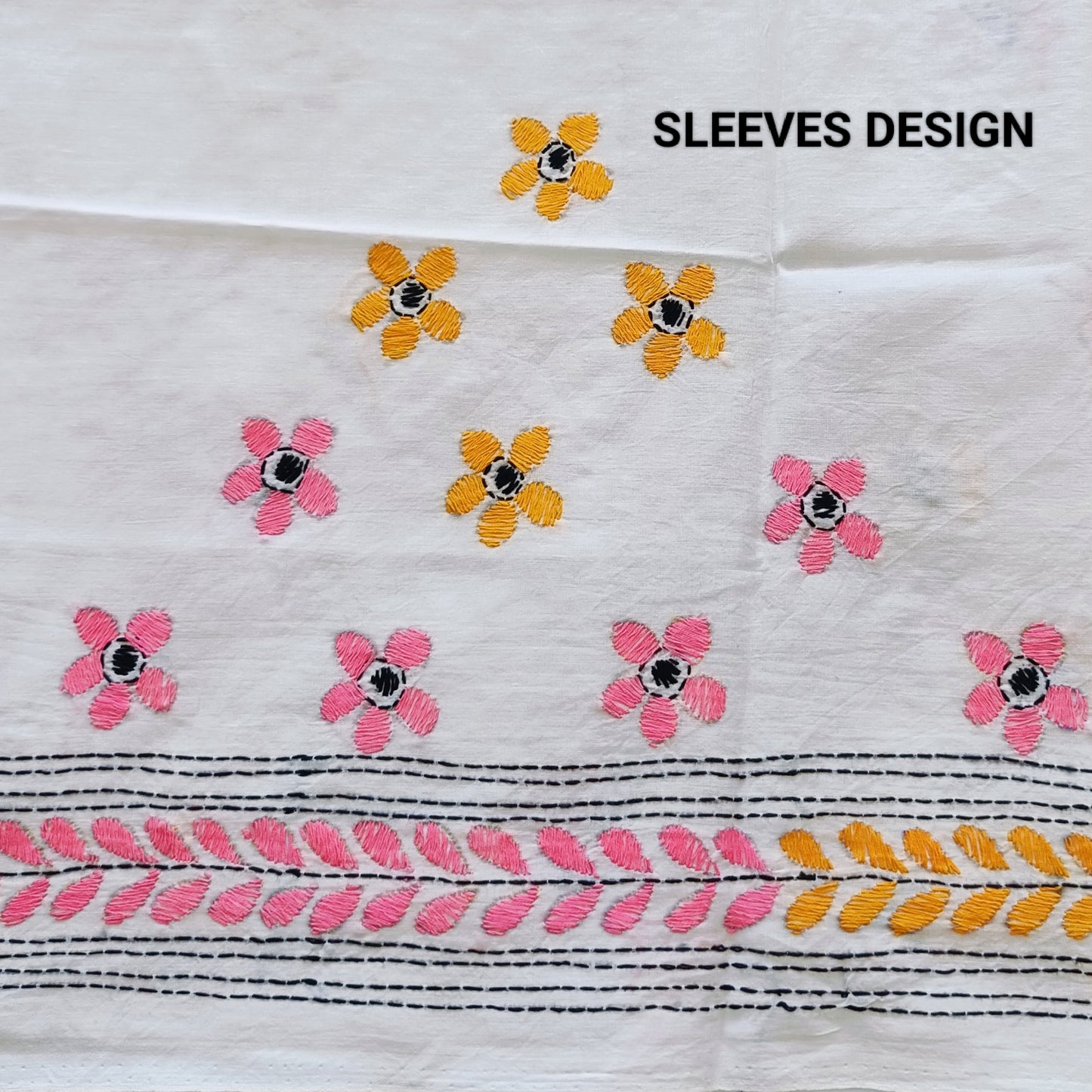 Designer Kantha Stitch Blouse Fabric