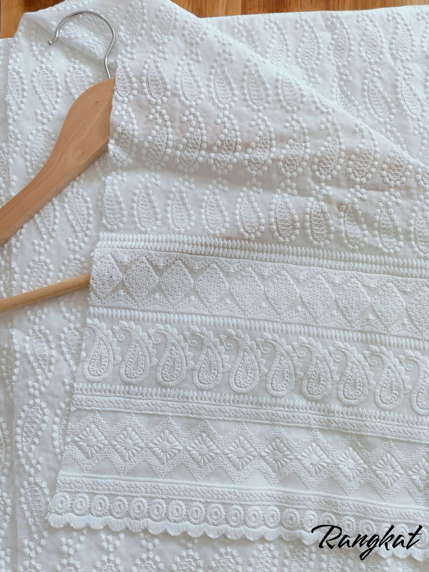 धवलकिरण - Chikankari Cotton Blouse Fabric - Fabric | Tags: Chikankari Cotton Textile