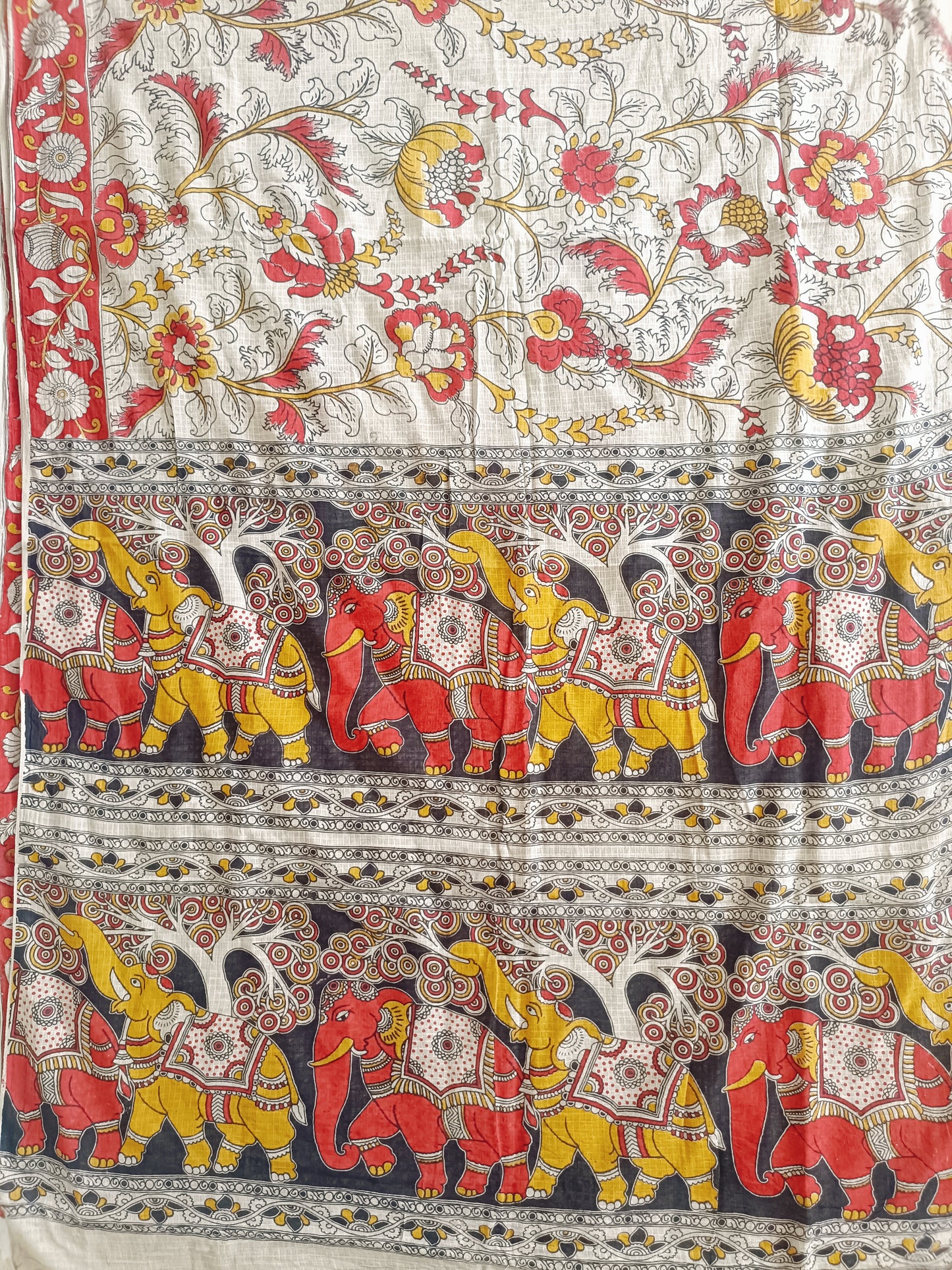 Pure Kota Handloom Cotton Handcrafted Kalamkari Saree
