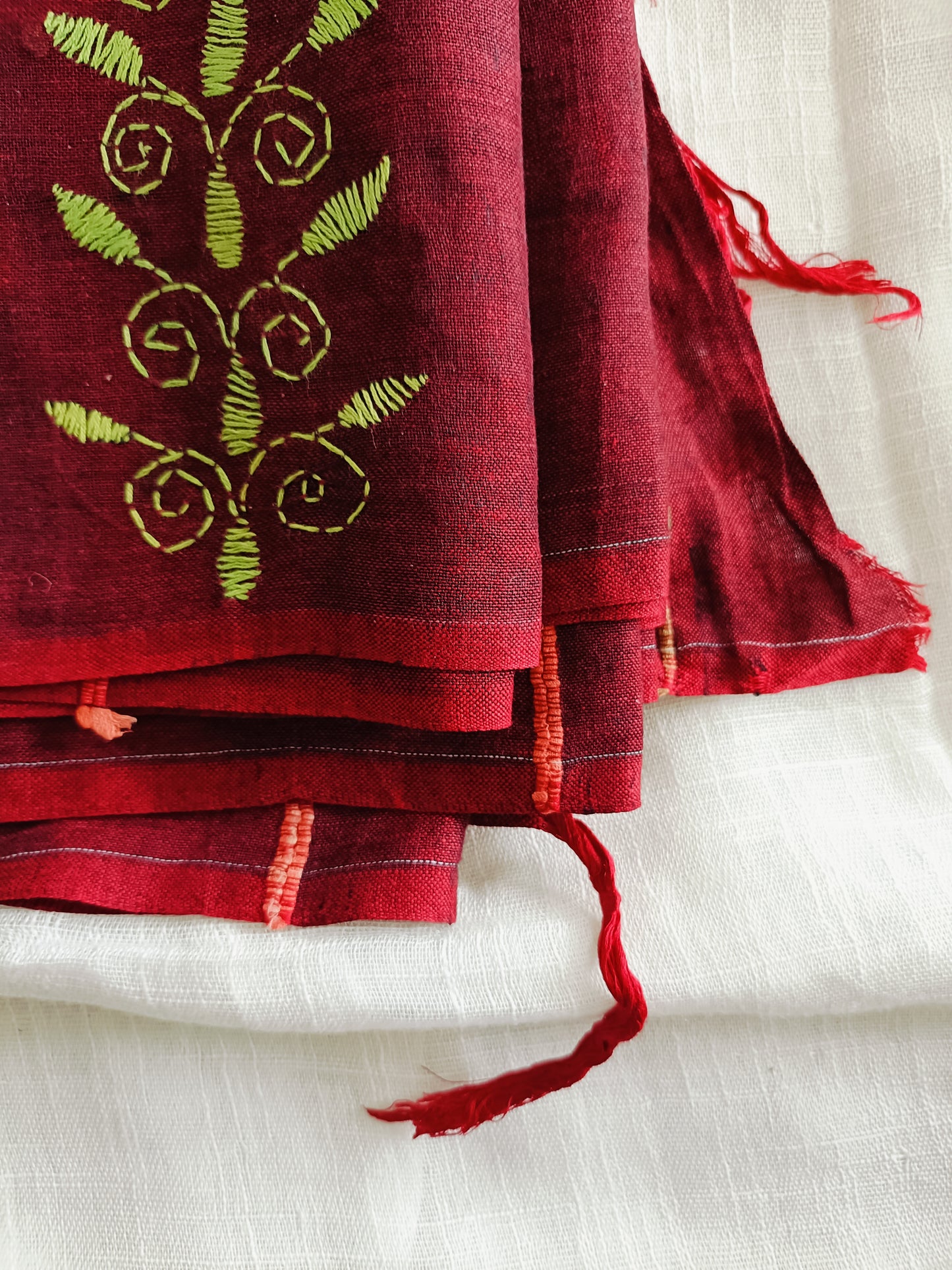 Handmade Kantha Stitch Khesh Cotton Saree