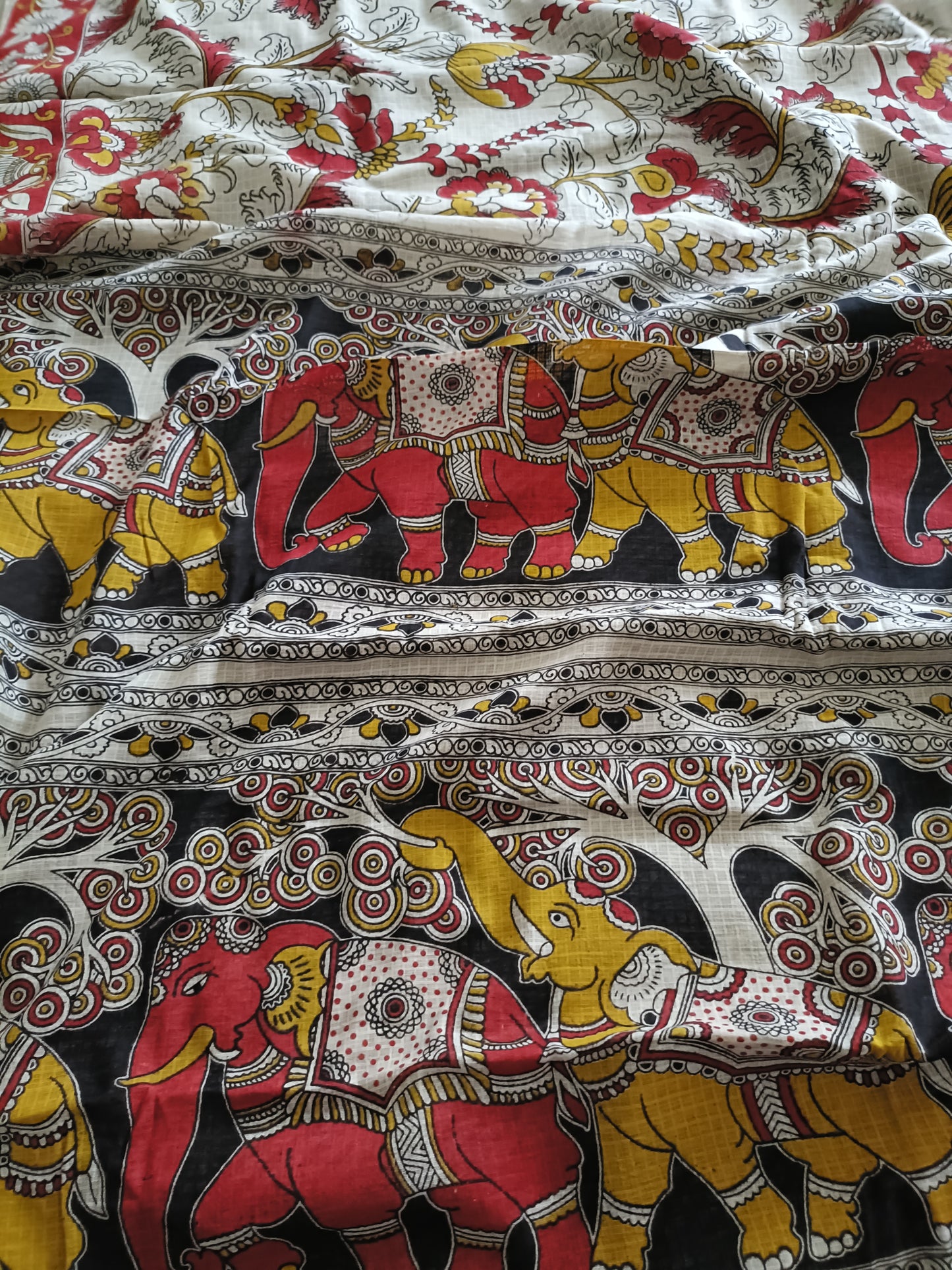 Pure Kota Handloom Cotton Handcrafted Kalamkari Saree
