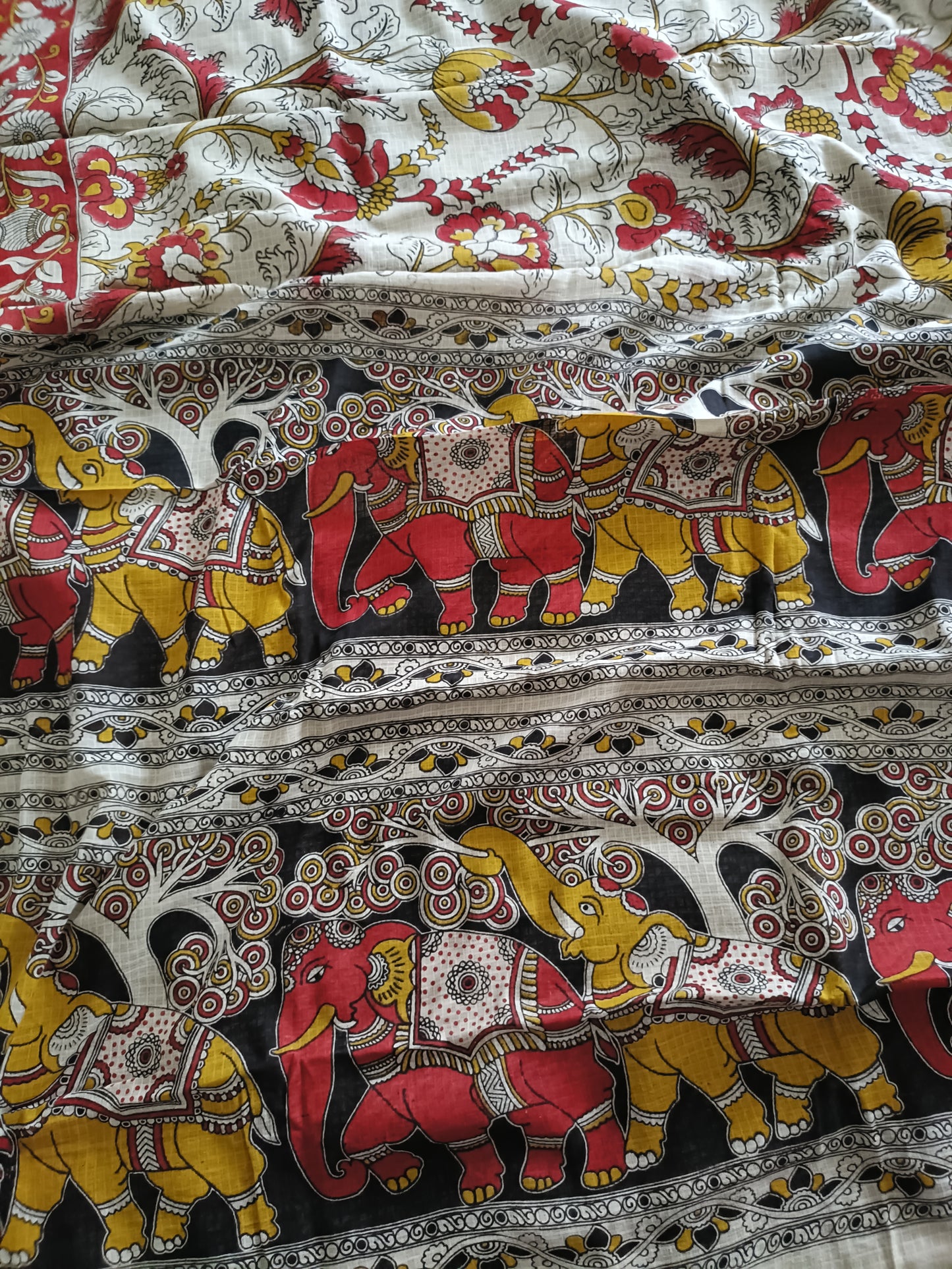 Pure Kota Handloom Cotton Handcrafted Kalamkari Saree