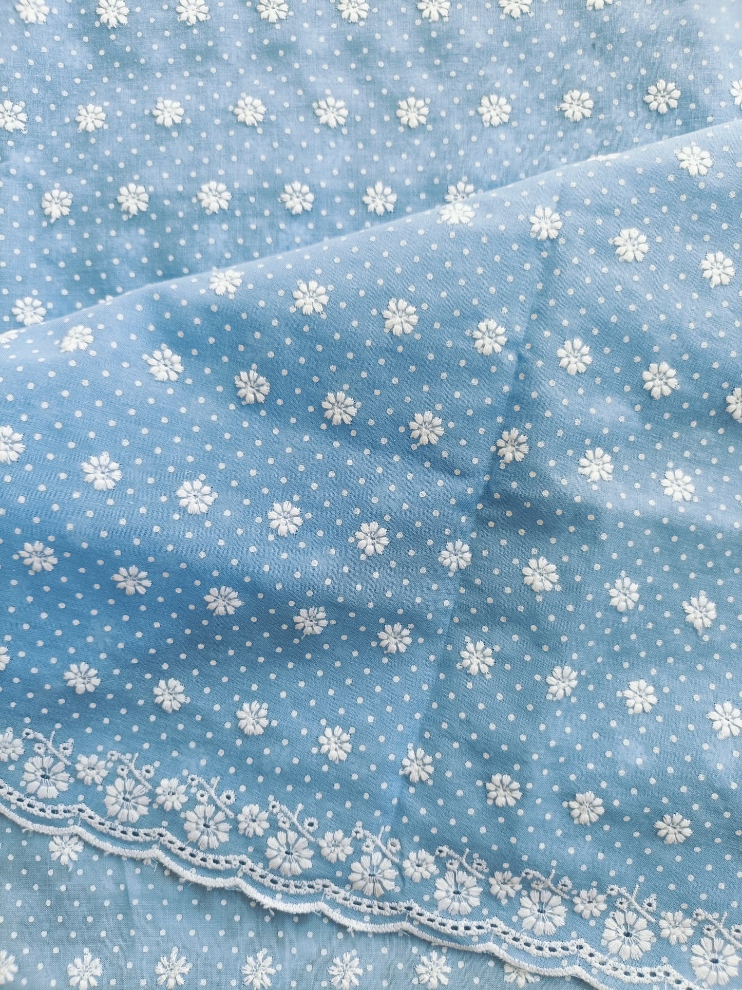 Cotton Kurta Apparel Fabric Chikankari Design Embroidery