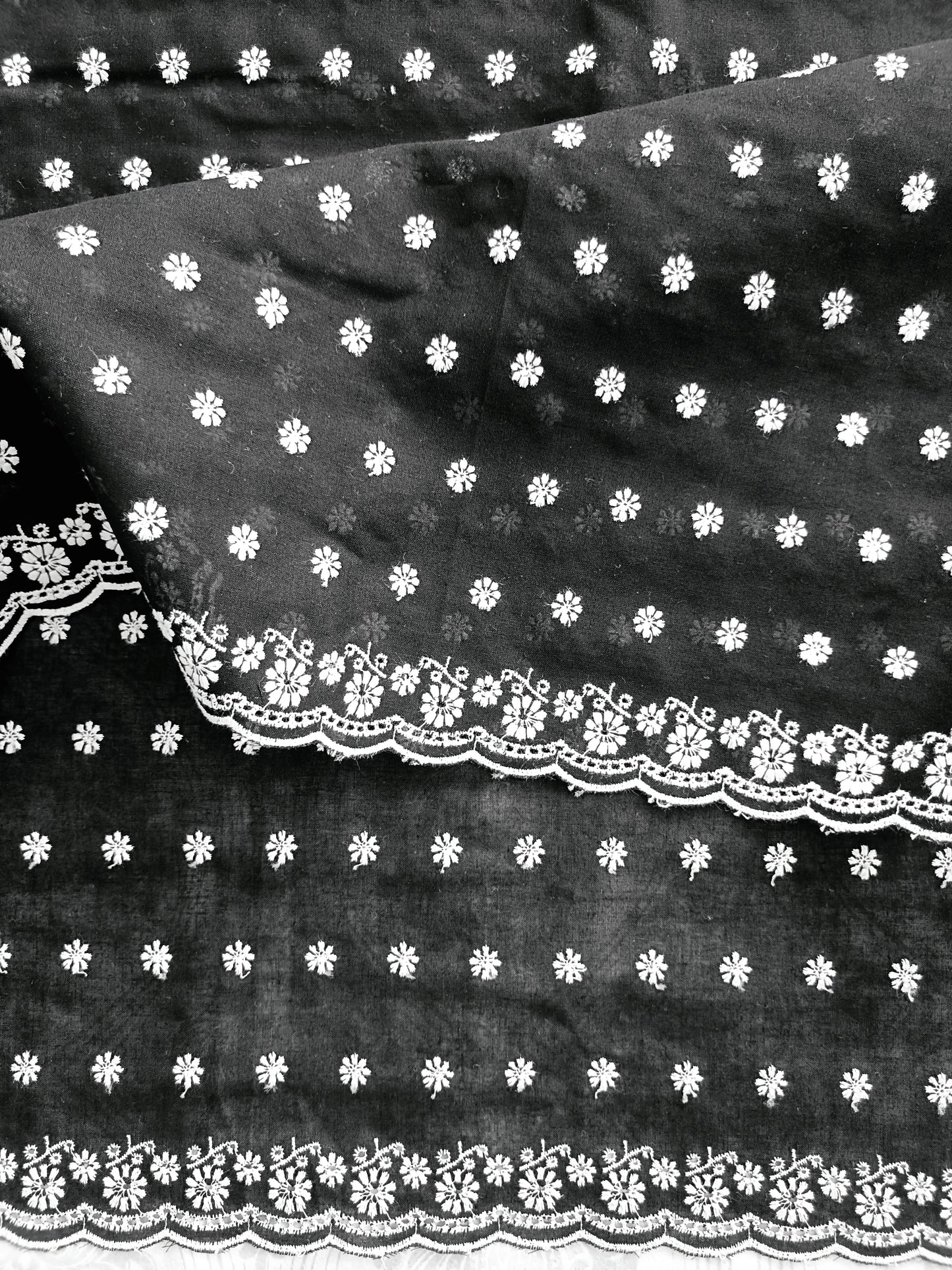 Cotton Kurta Apparel Fabric Chikankari Design Embroidery