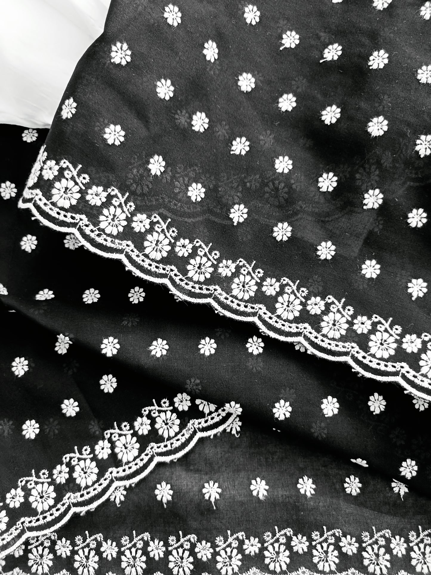 Cotton Kurta Apparel Fabric Chikankari Design Embroidery