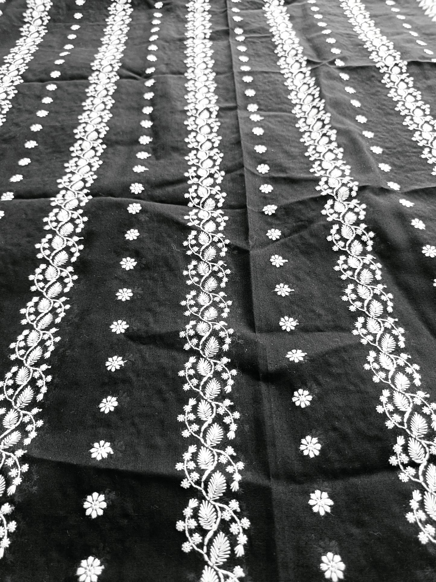 Cotton Kurta Apparel Fabric Chikankari Design Embroidery