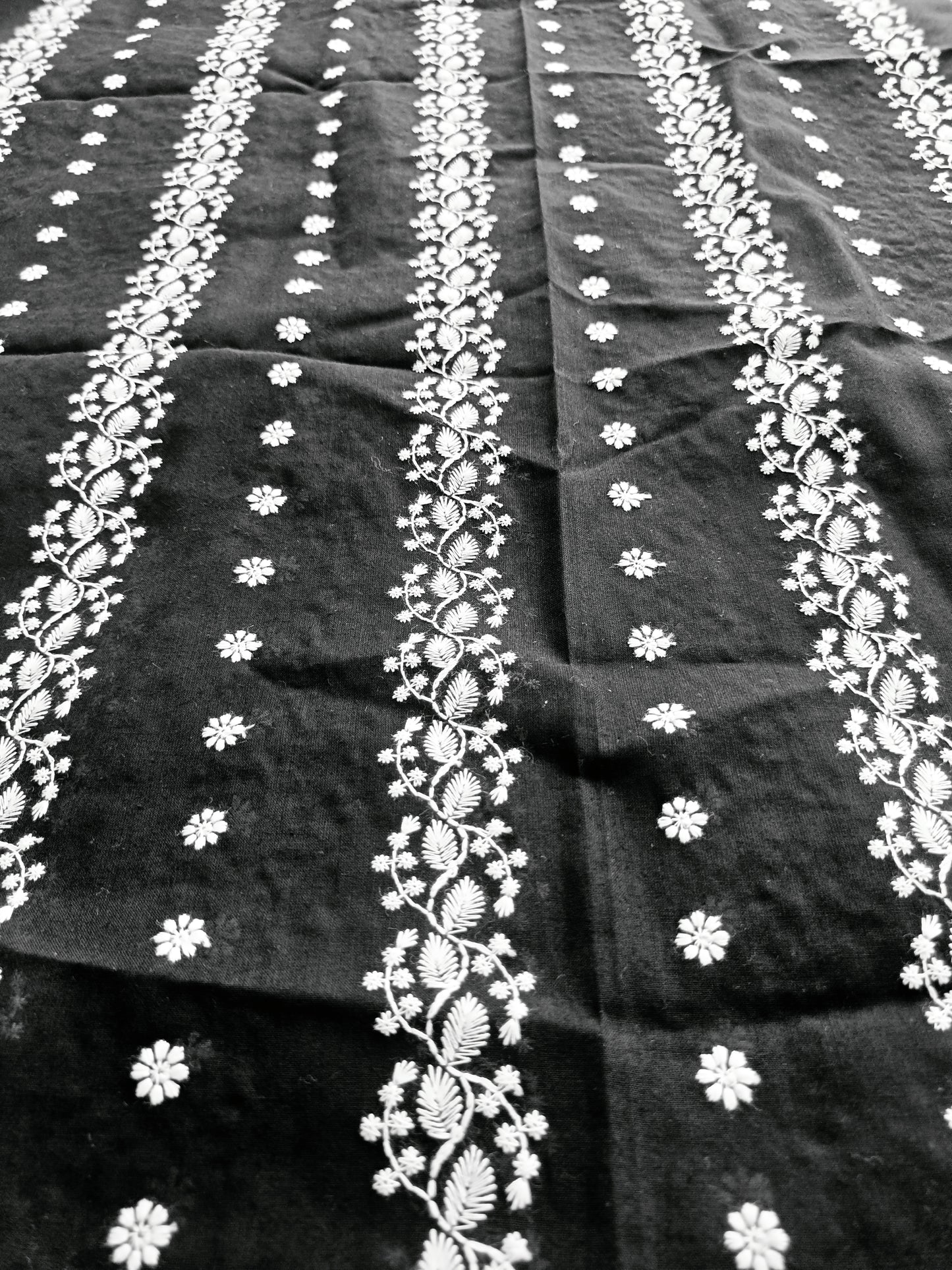 Cotton Kurta Apparel Fabric Chikankari Design Embroidery