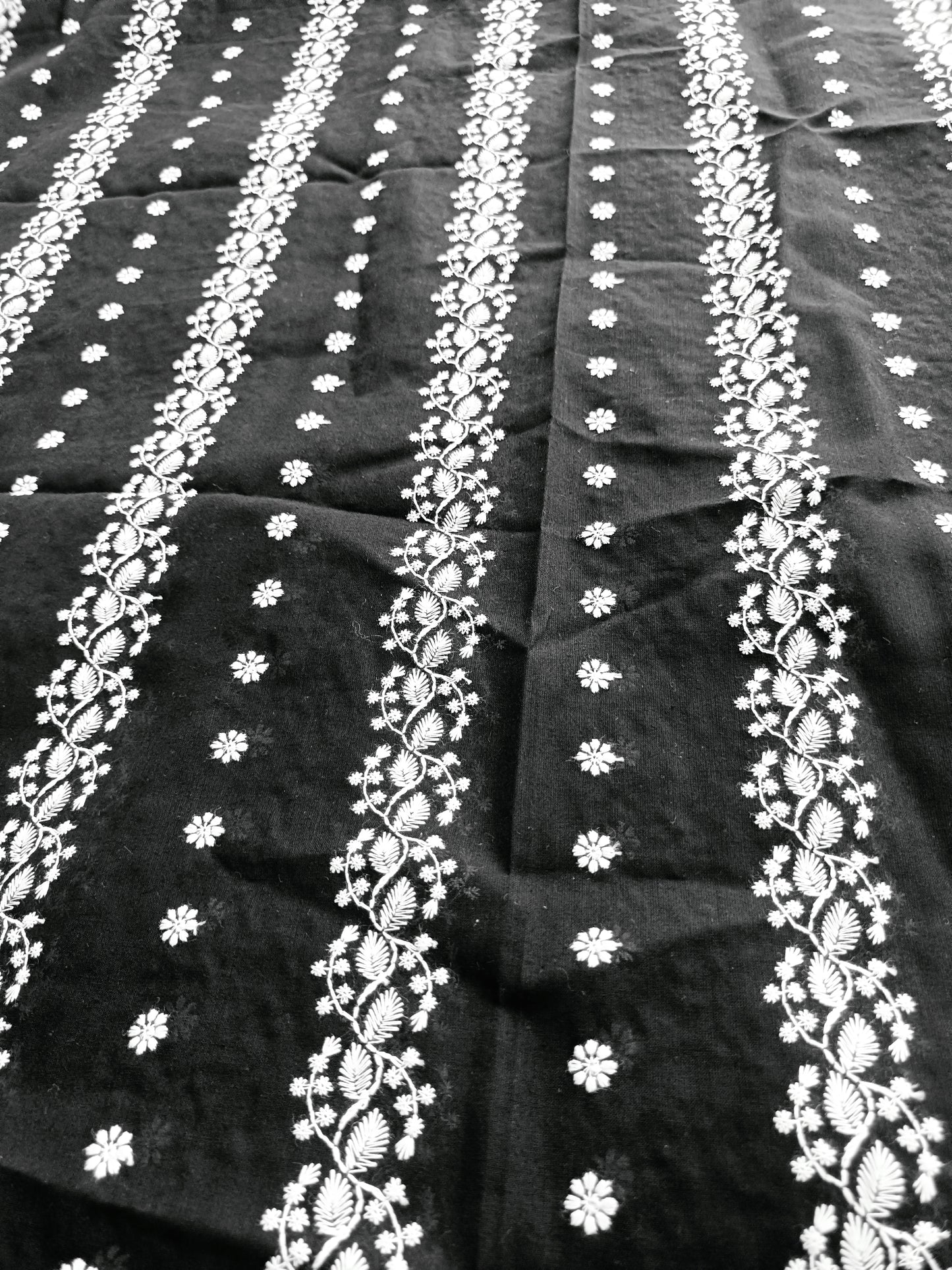 Cotton Kurta Apparel Fabric Chikankari Design Embroidery