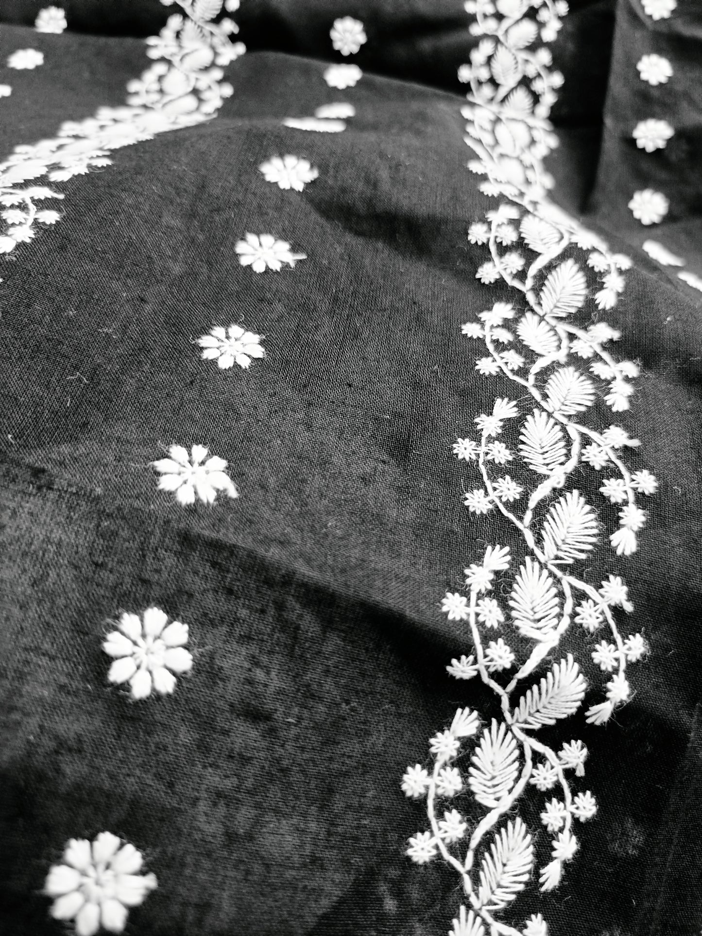 Cotton Kurta Apparel Fabric Chikankari Design Embroidery