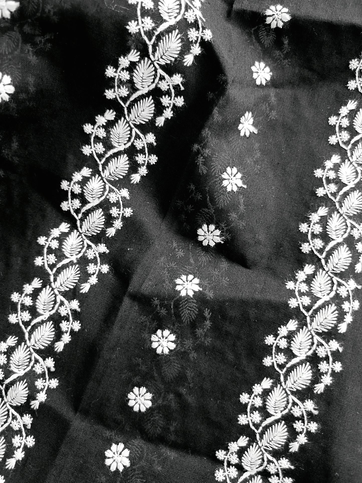 Cotton Kurta Apparel Fabric Chikankari Design Embroidery