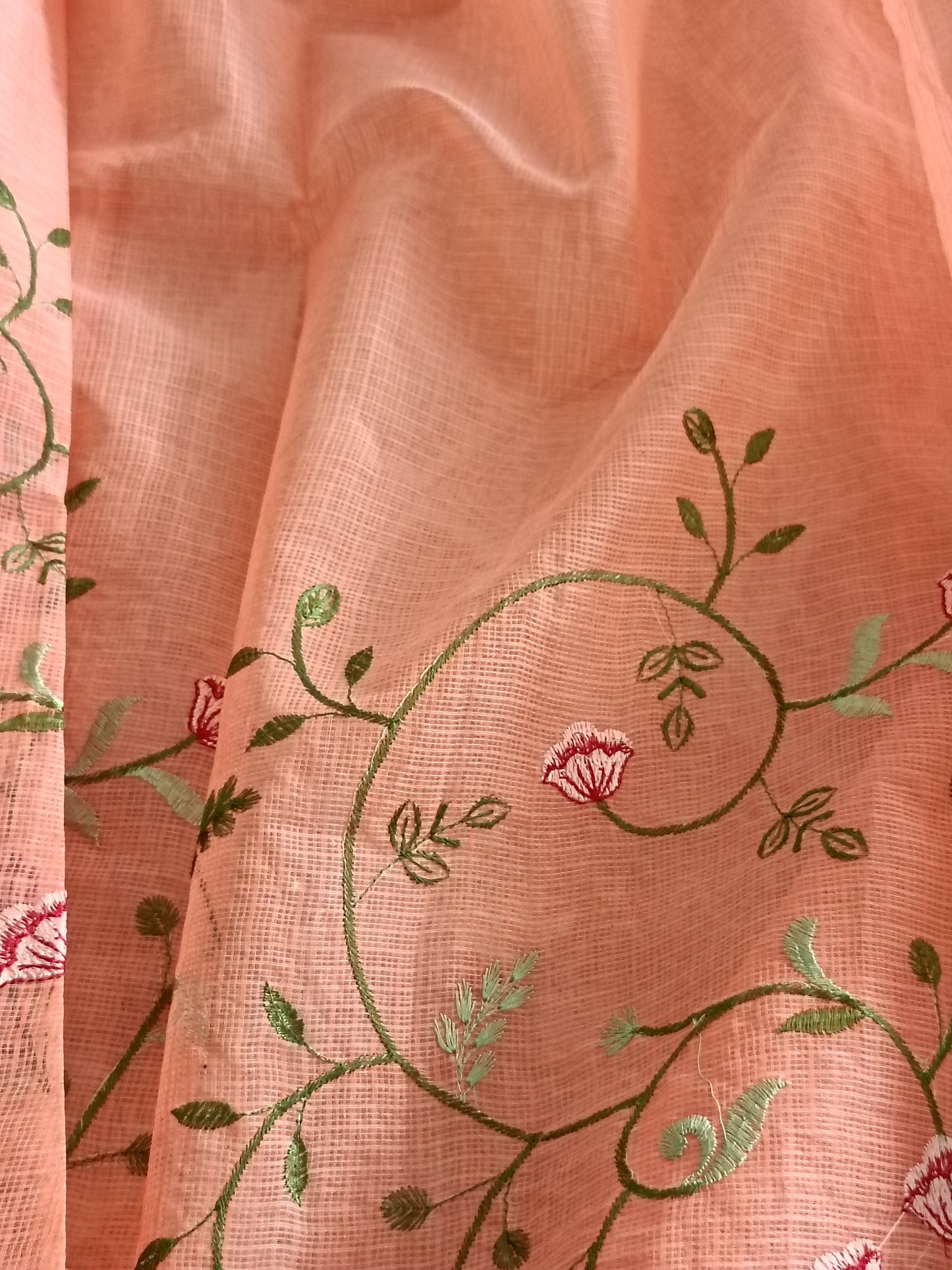 Kota Doria Embroidery Saree