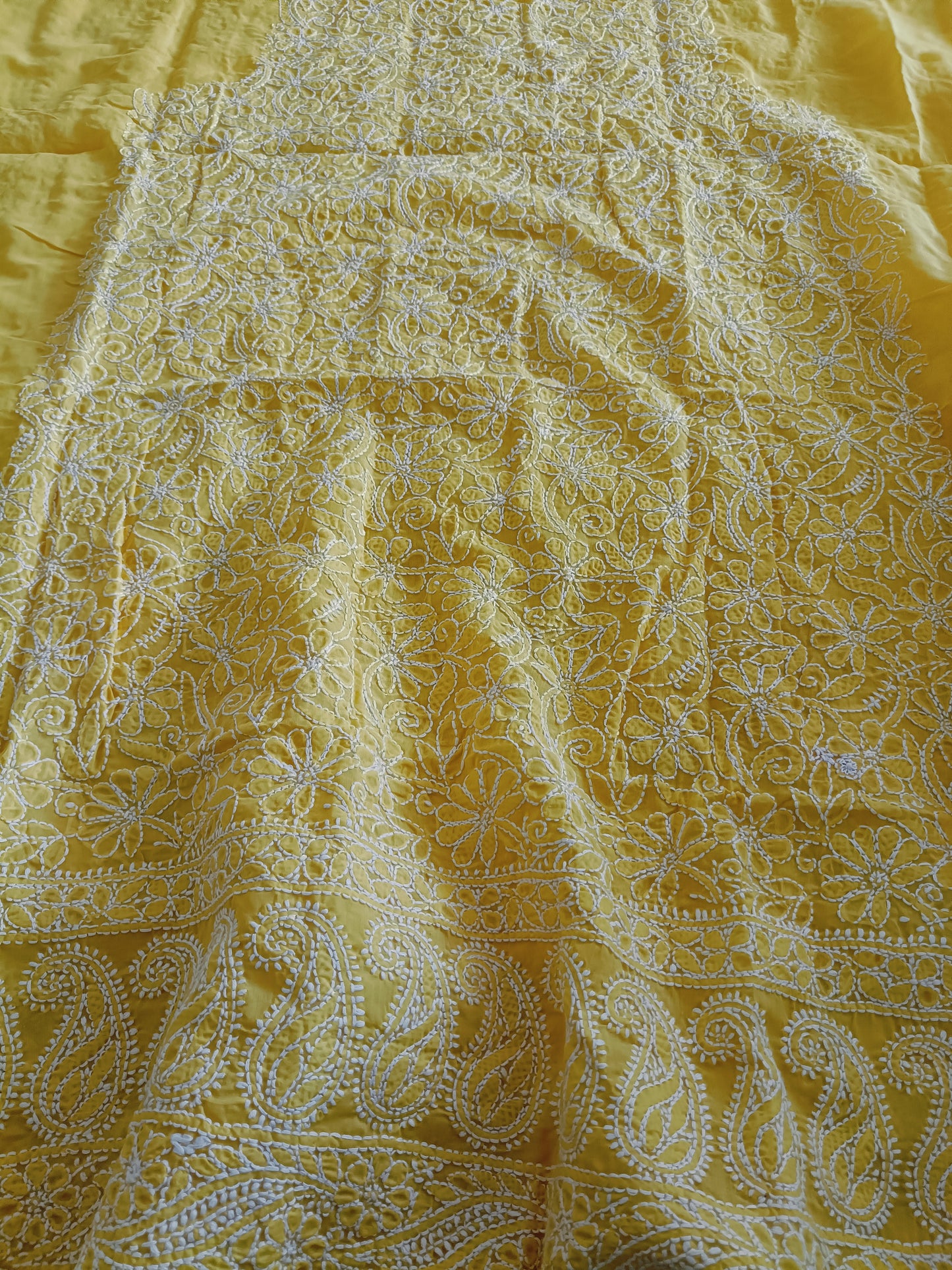 Chikankari Cotton Apparel Kurta Fabric
