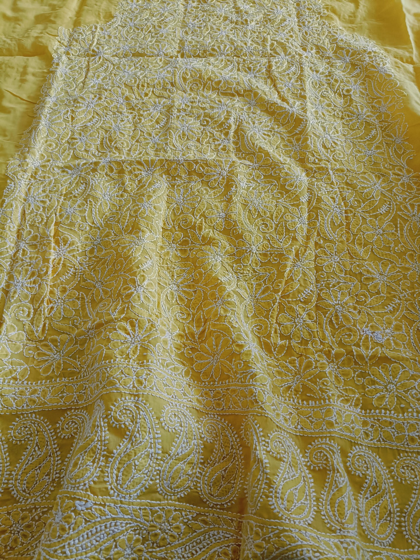 Chikankari Cotton Apparel Kurta Fabric