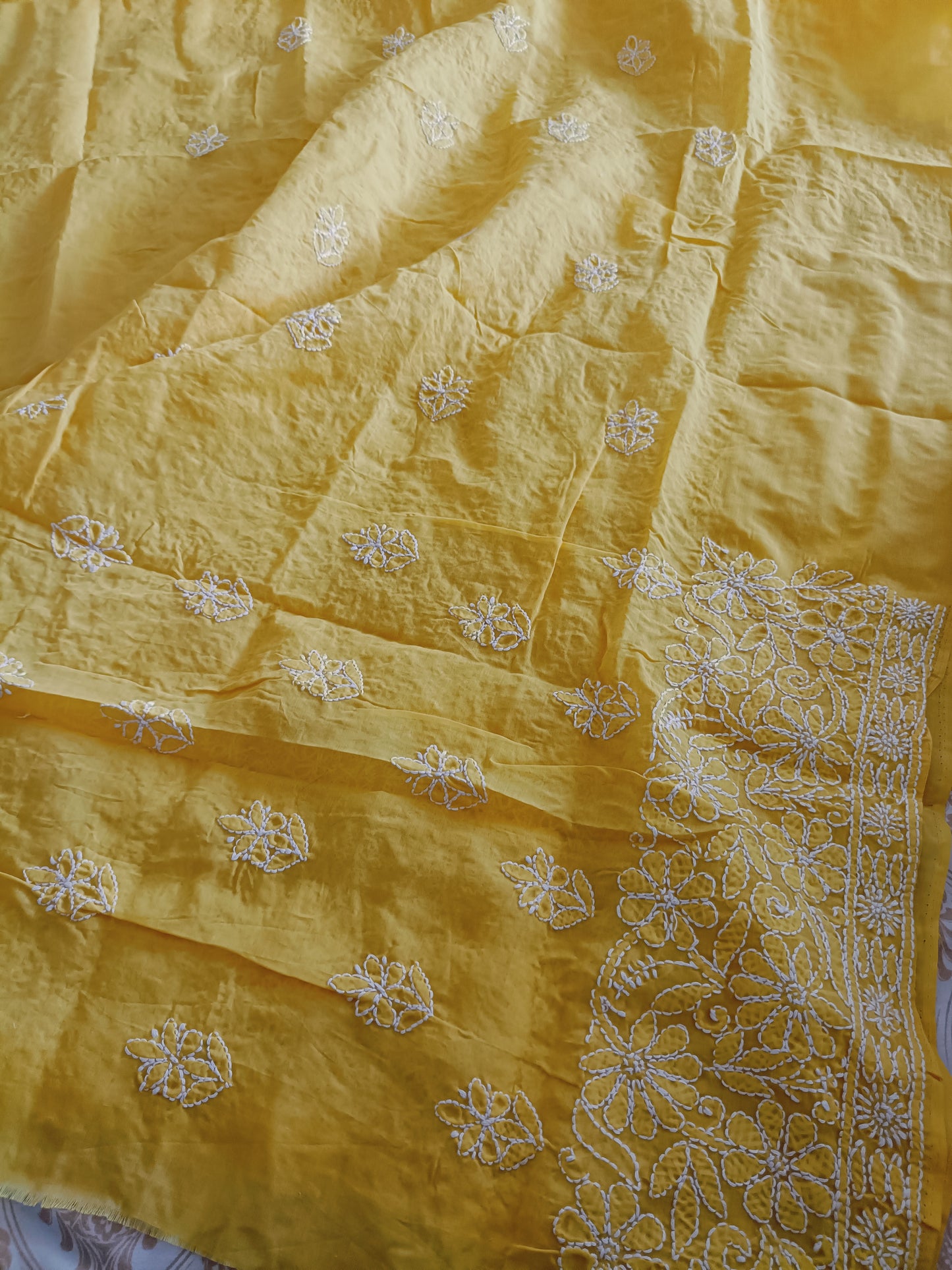 Chikankari Cotton Apparel Kurta Fabric