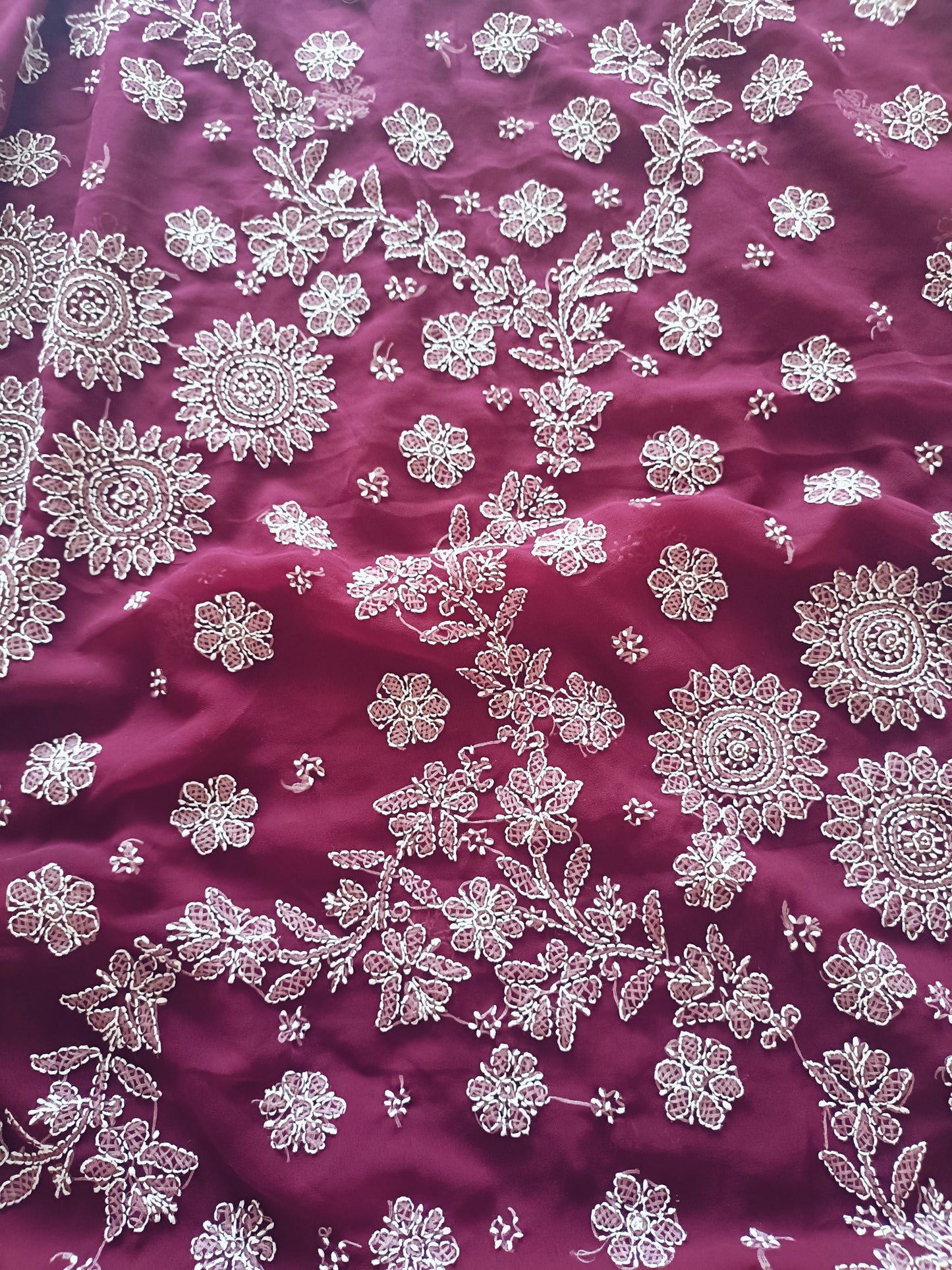 मृदुलमदिरा - Soft Georgette Chikankari Saree - Saree | Tags: Chikankari Georgette