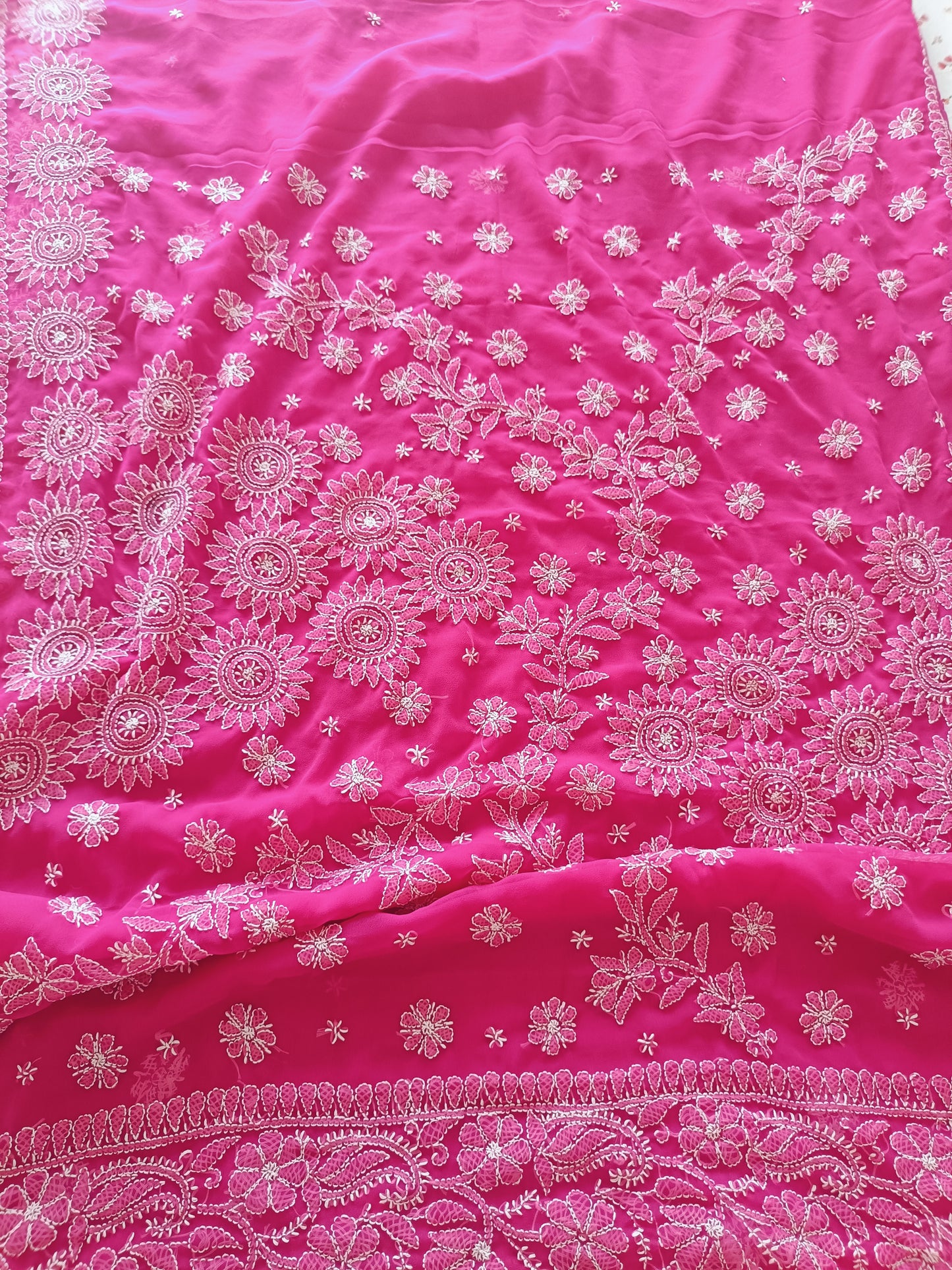 रंगमंच रानी - Soft Georgette Chikankari Saree - Saree | Tags: Chikankari Georgette