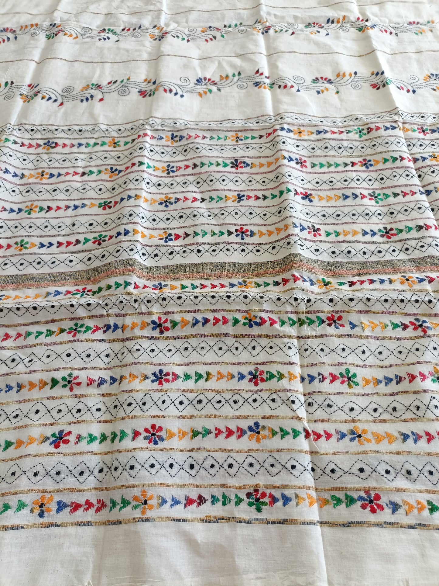 Handmade Kantha Stitch Khesh Cotton Saree