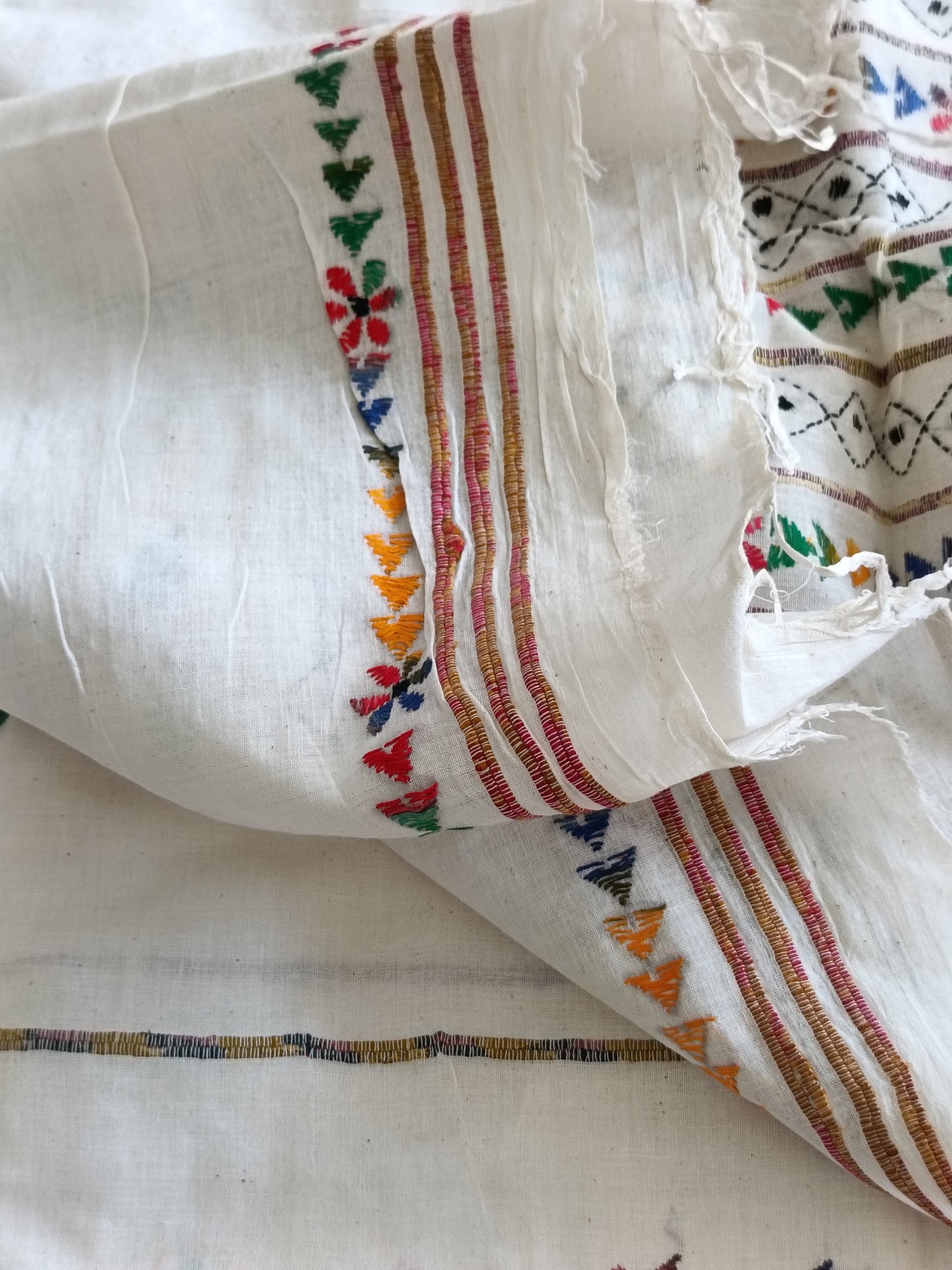 Handmade Kantha Stitch Khesh Cotton Saree