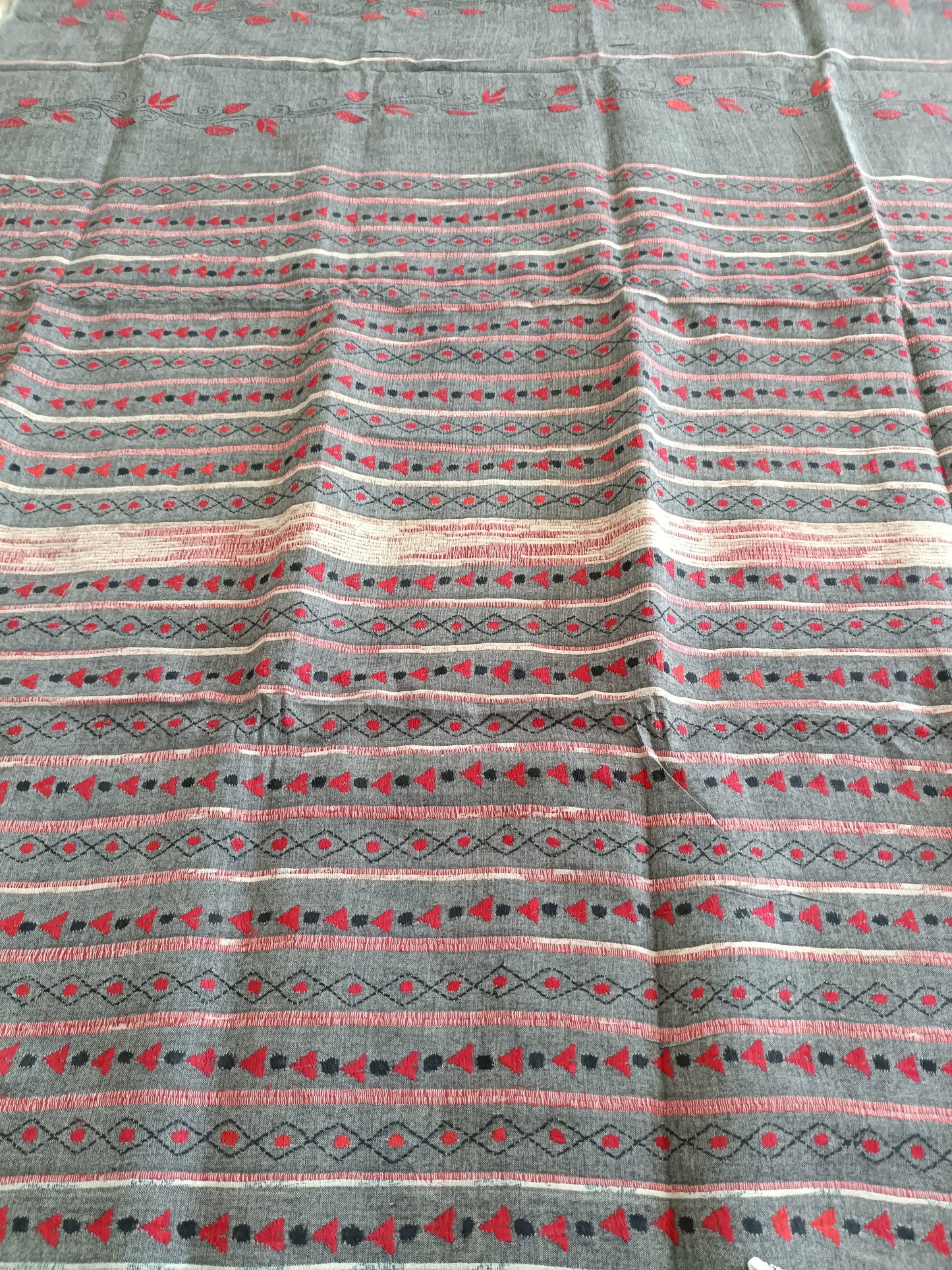 Handmade Kantha Stitch Khesh Cotton Saree