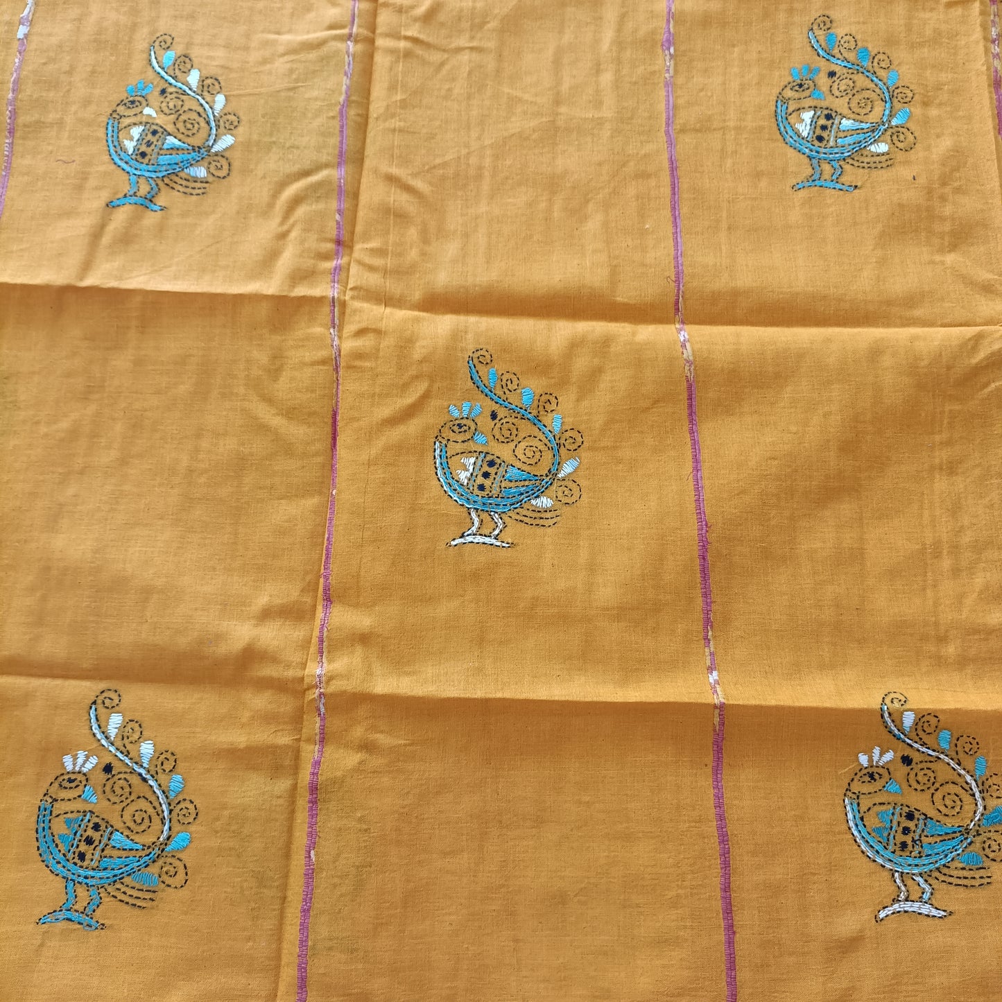 Handmade Kantha Stitch Khesh Cotton Saree