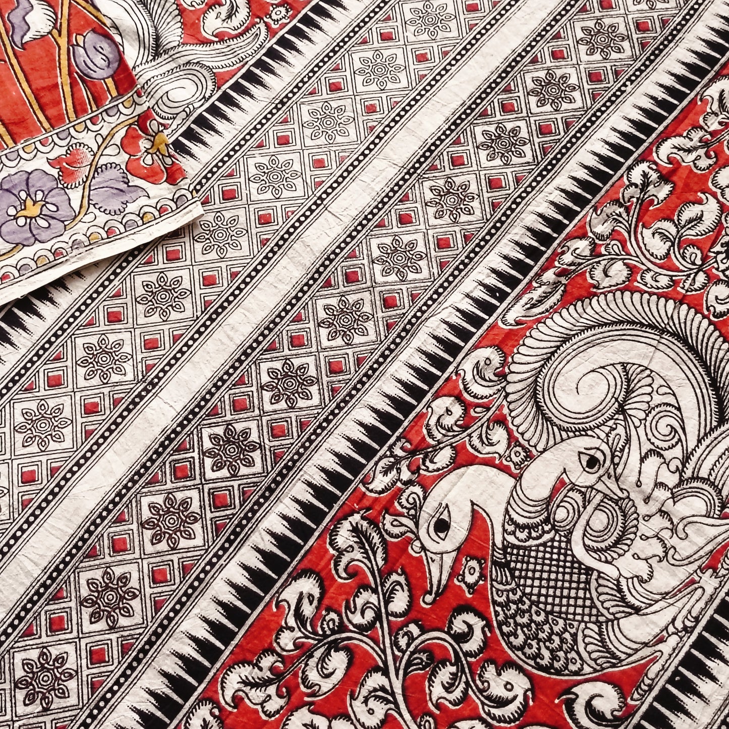 रूपविलासिनी - Handmade Kalamkari Mul Cotton Sarees - Saree | Tags: Kalamkari Mul Cotton