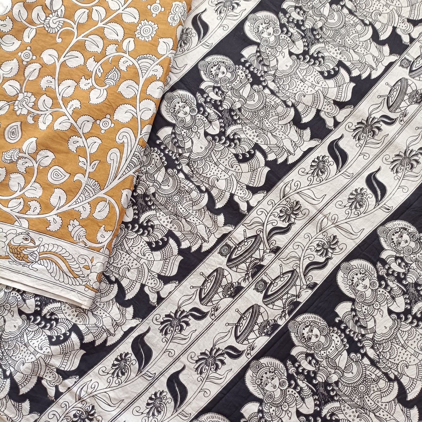 प्रेमवल्लरी राधा - Handmade Kalamkari Mul Cotton Sarees - Saree | Tags: Kalamkari Mul Cotton