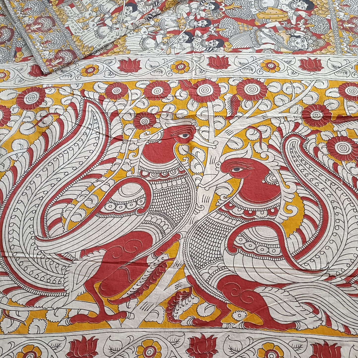 शुभपद मयूरी - Handmade Kalamkari Mul Cotton Sarees - Saree | Tags: Kalamkari Mul Cotton