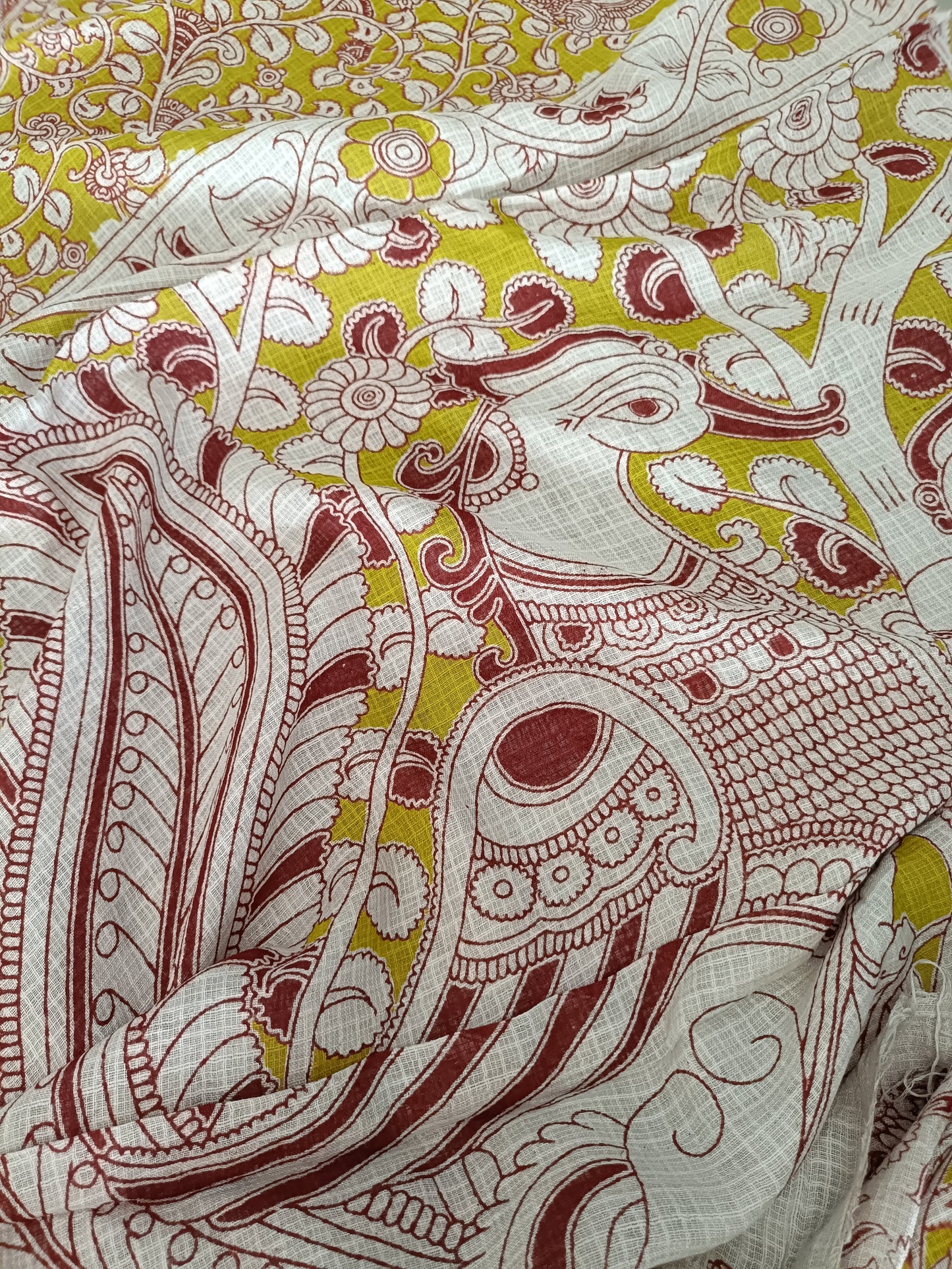 चित्रांगी - Pure Kota Handloom Cotton Handcrafted Kalamkari Saree