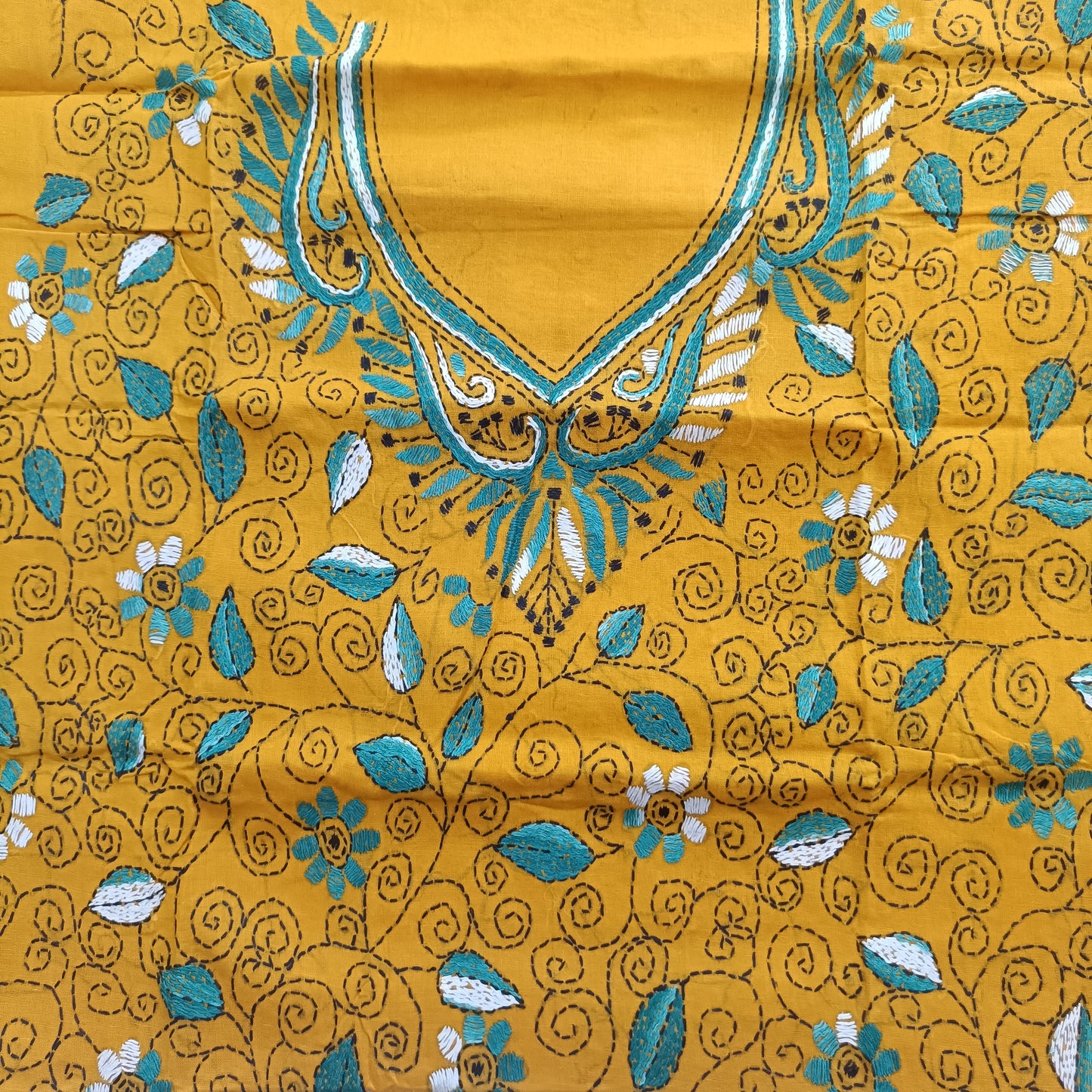 दीप्ति – Pure Cotton Kantha Stitch Kurta Fabric
