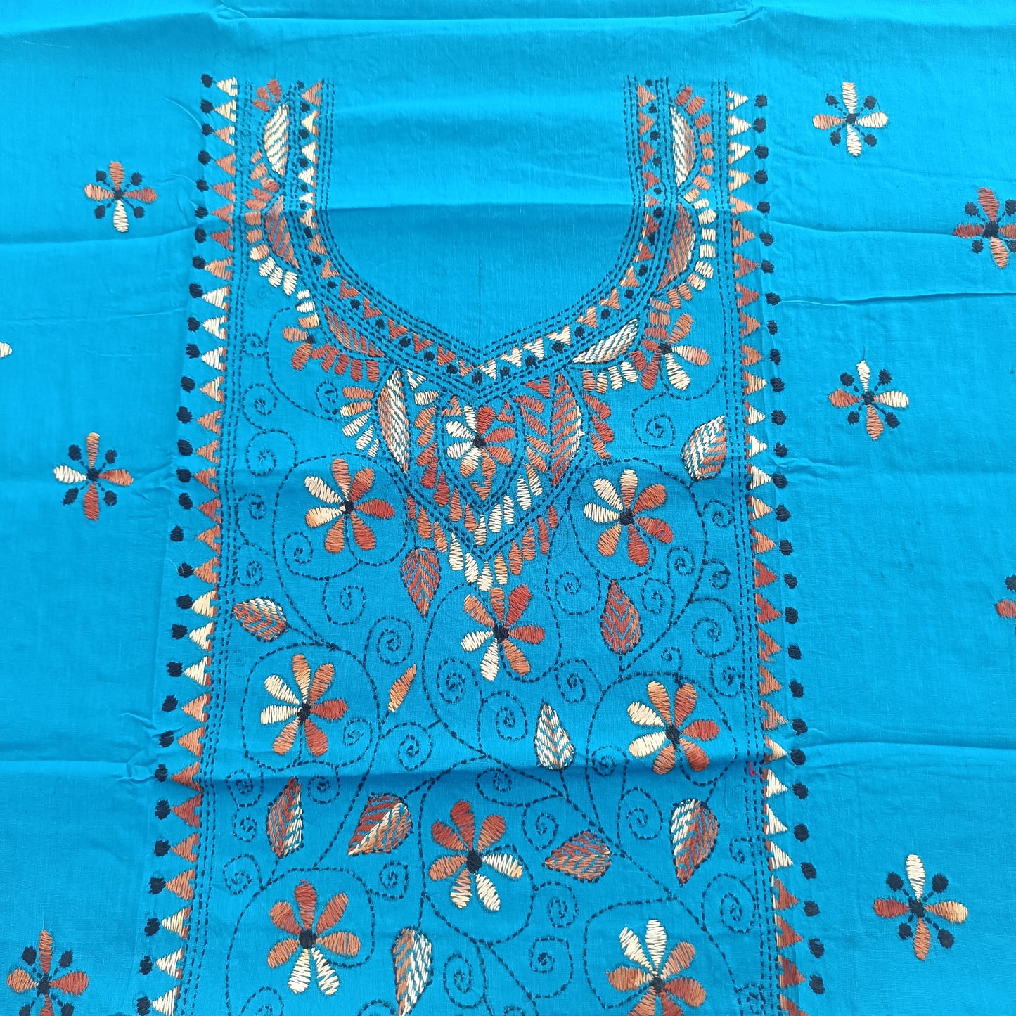 सुगंधा – Pure Cotton Kantha Stitch Kurta Fabric
