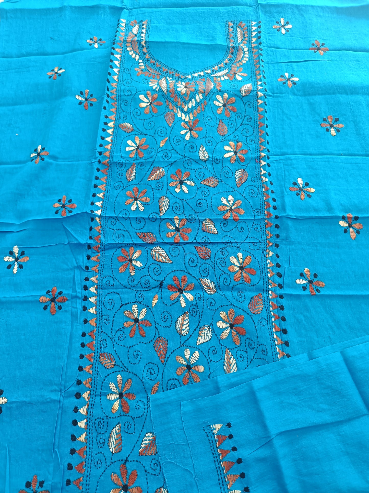 सुगंधा – Pure Cotton Kantha Stitch Kurta Fabric