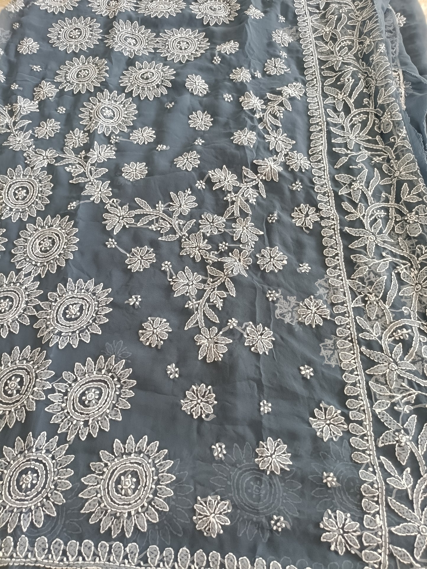 वर्षा - Soft Georgette Chikankari Saree
