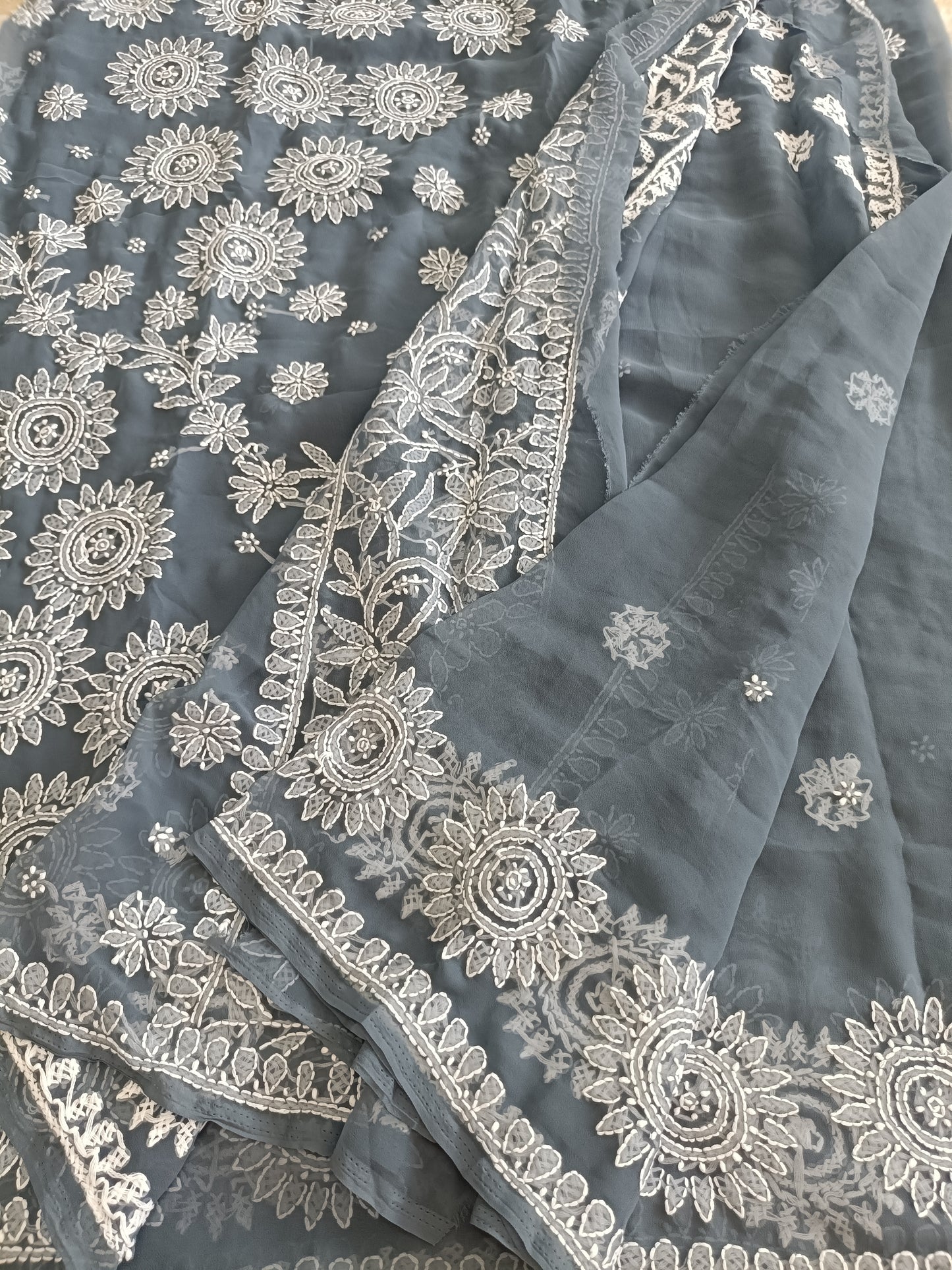 वर्षा - Soft Georgette Chikankari Saree