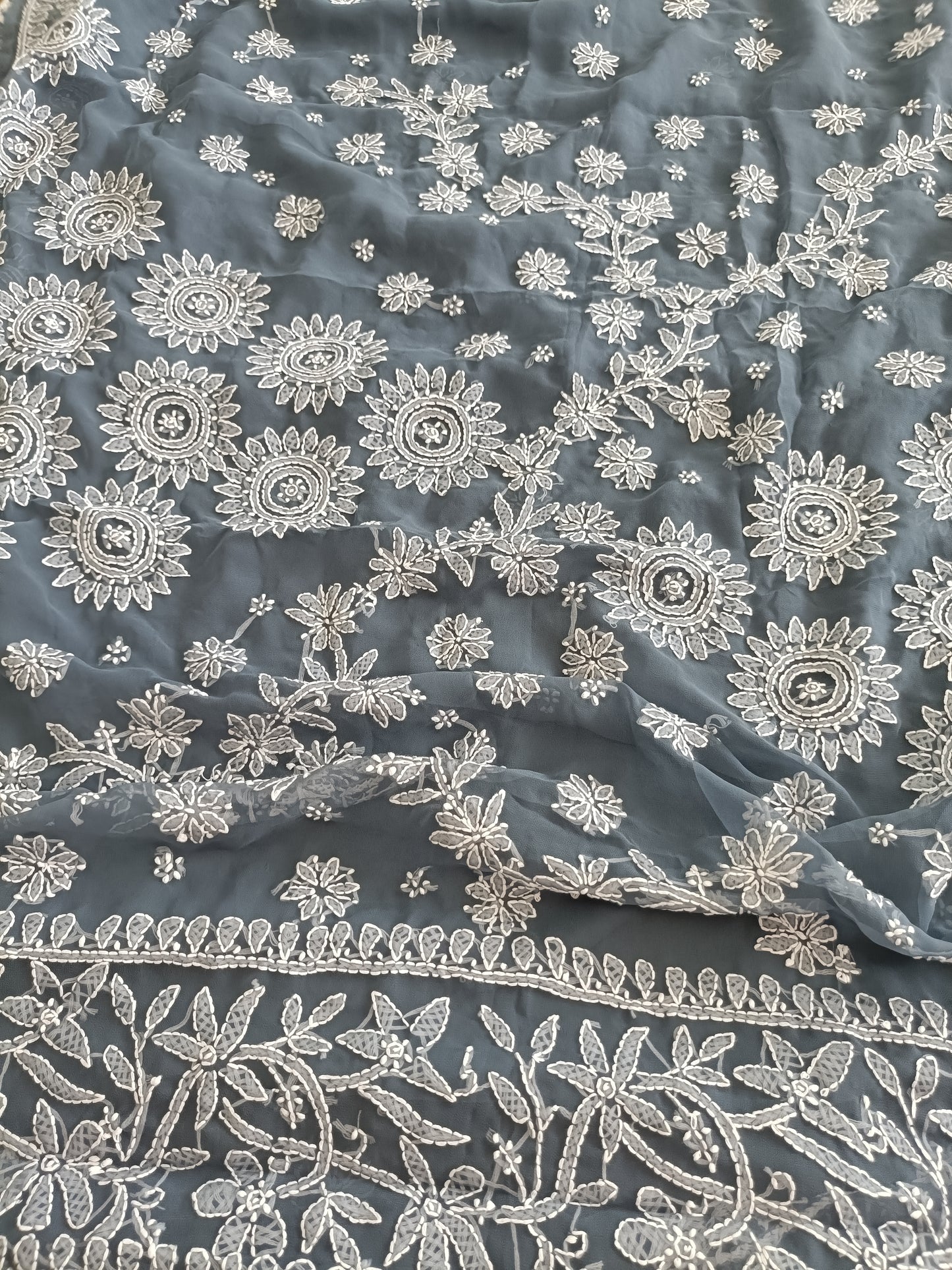 वर्षा - Soft Georgette Chikankari Saree