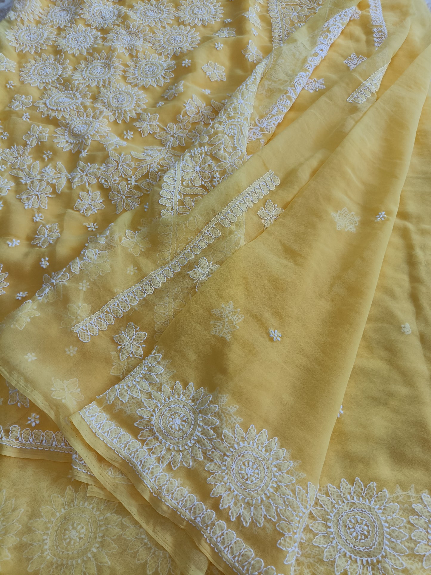 रिया - Soft Georgette Chikankari Saree