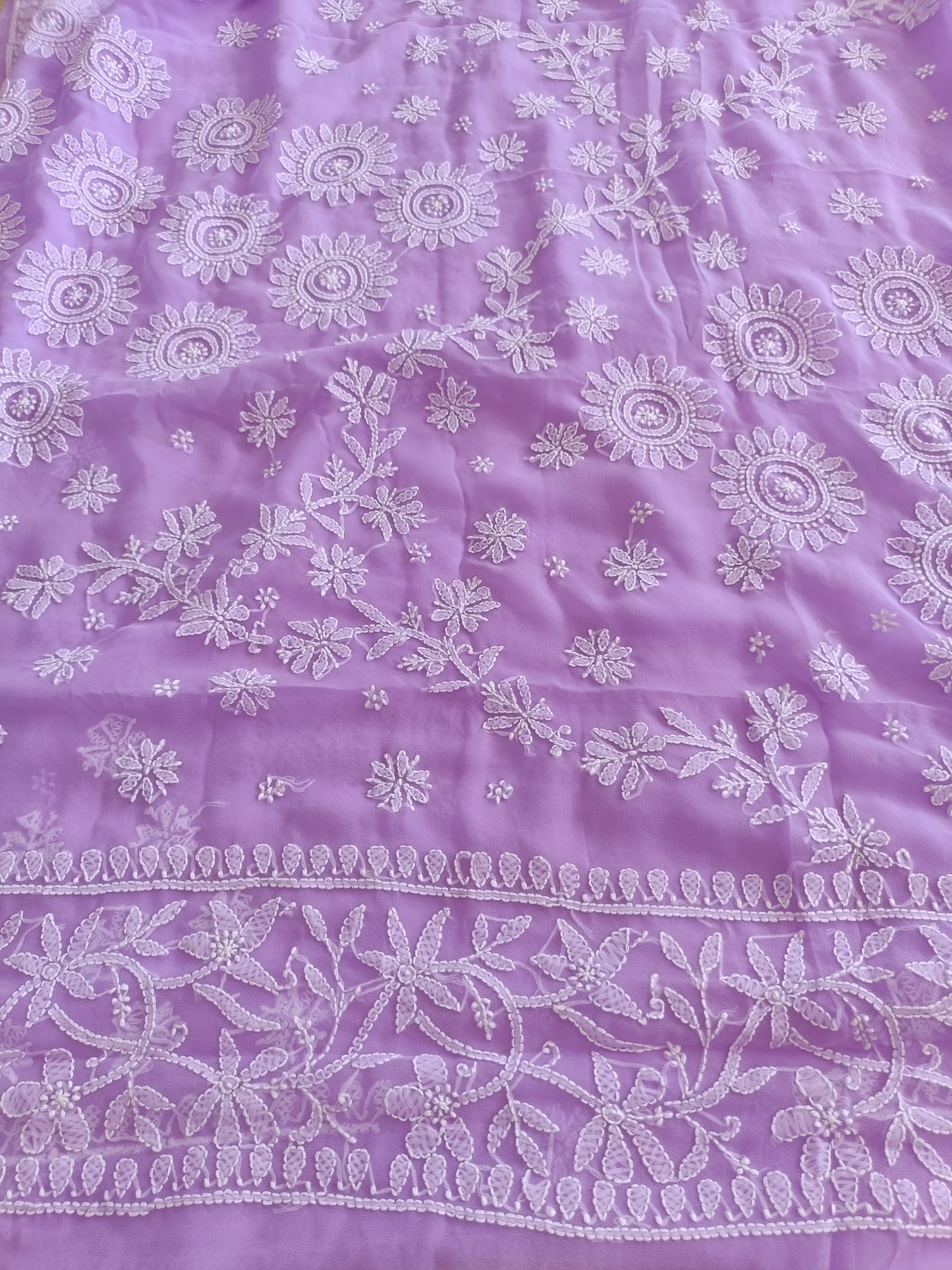 हेमलता - Soft Georgette Chikankari Saree