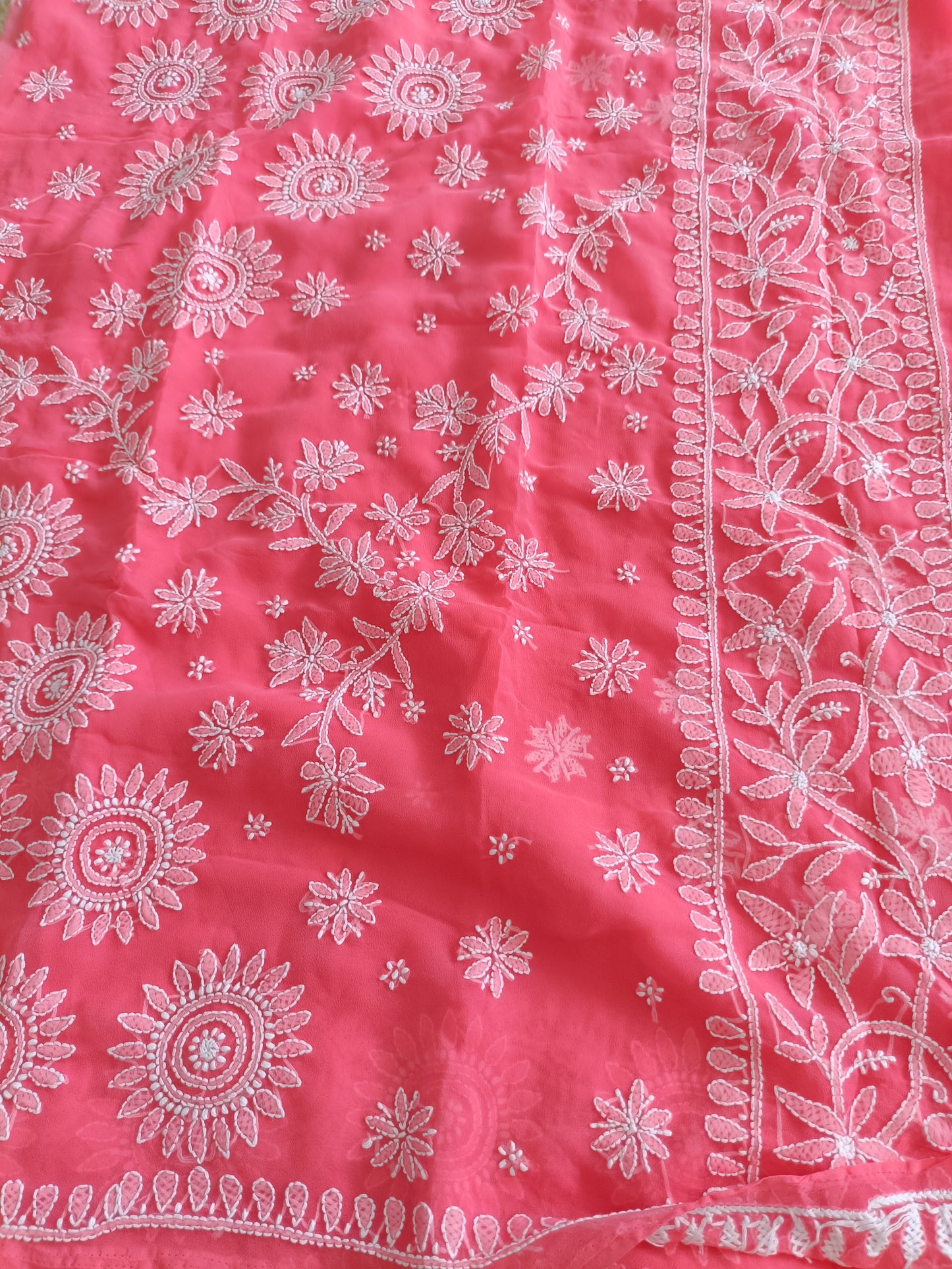 संध्या - Soft Georgette Chikankari Saree