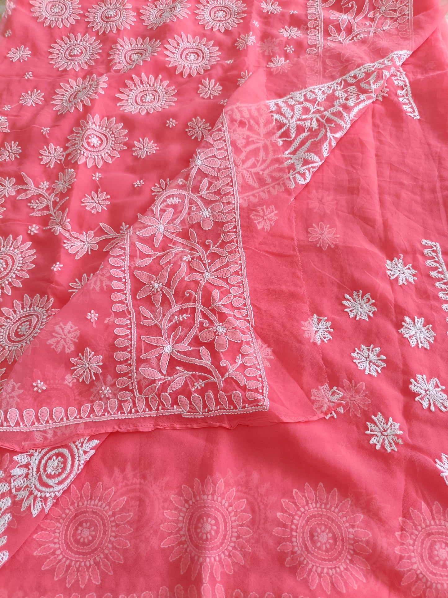 संध्या - Soft Georgette Chikankari Saree