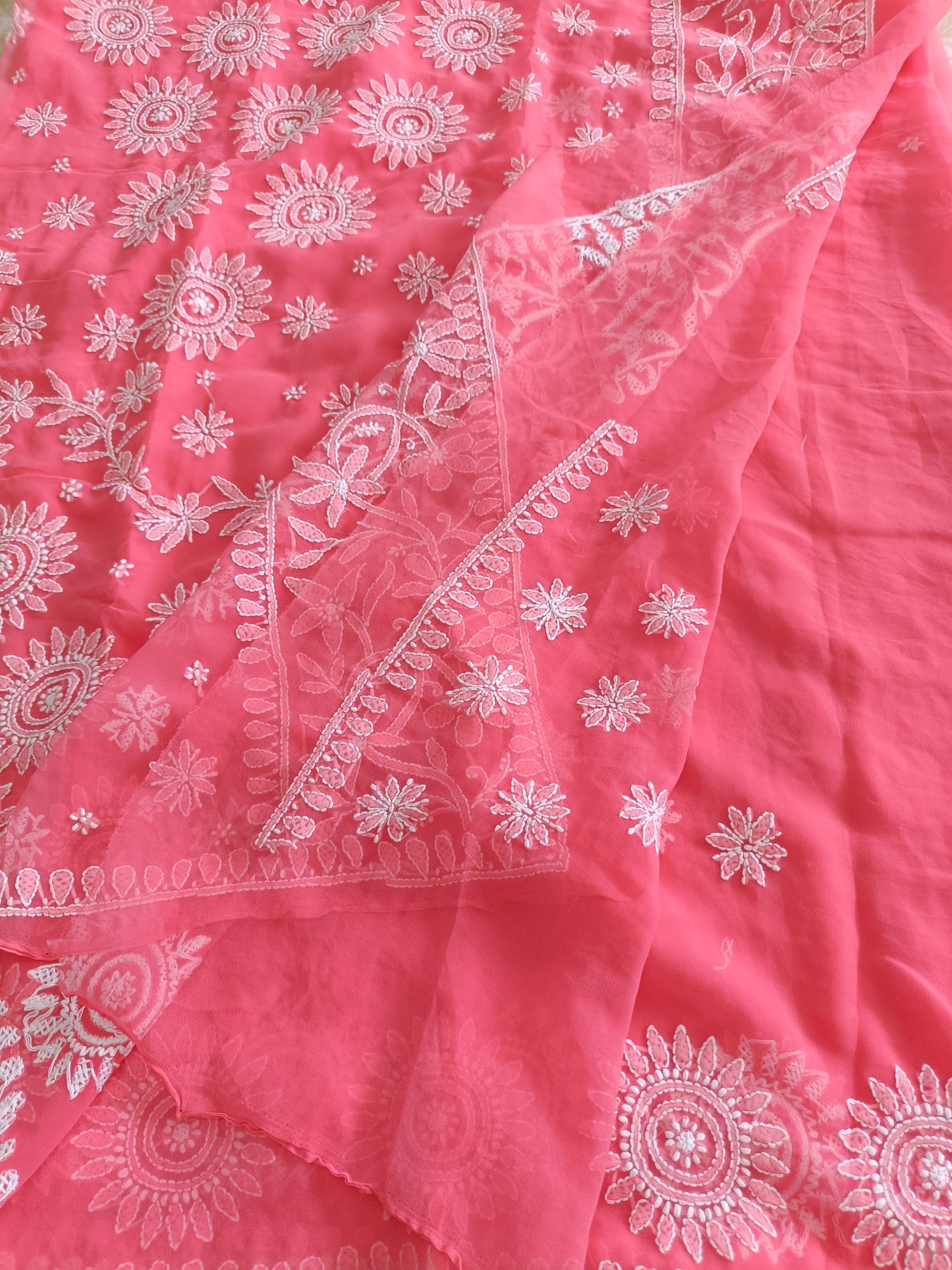 संध्या - Soft Georgette Chikankari Saree
