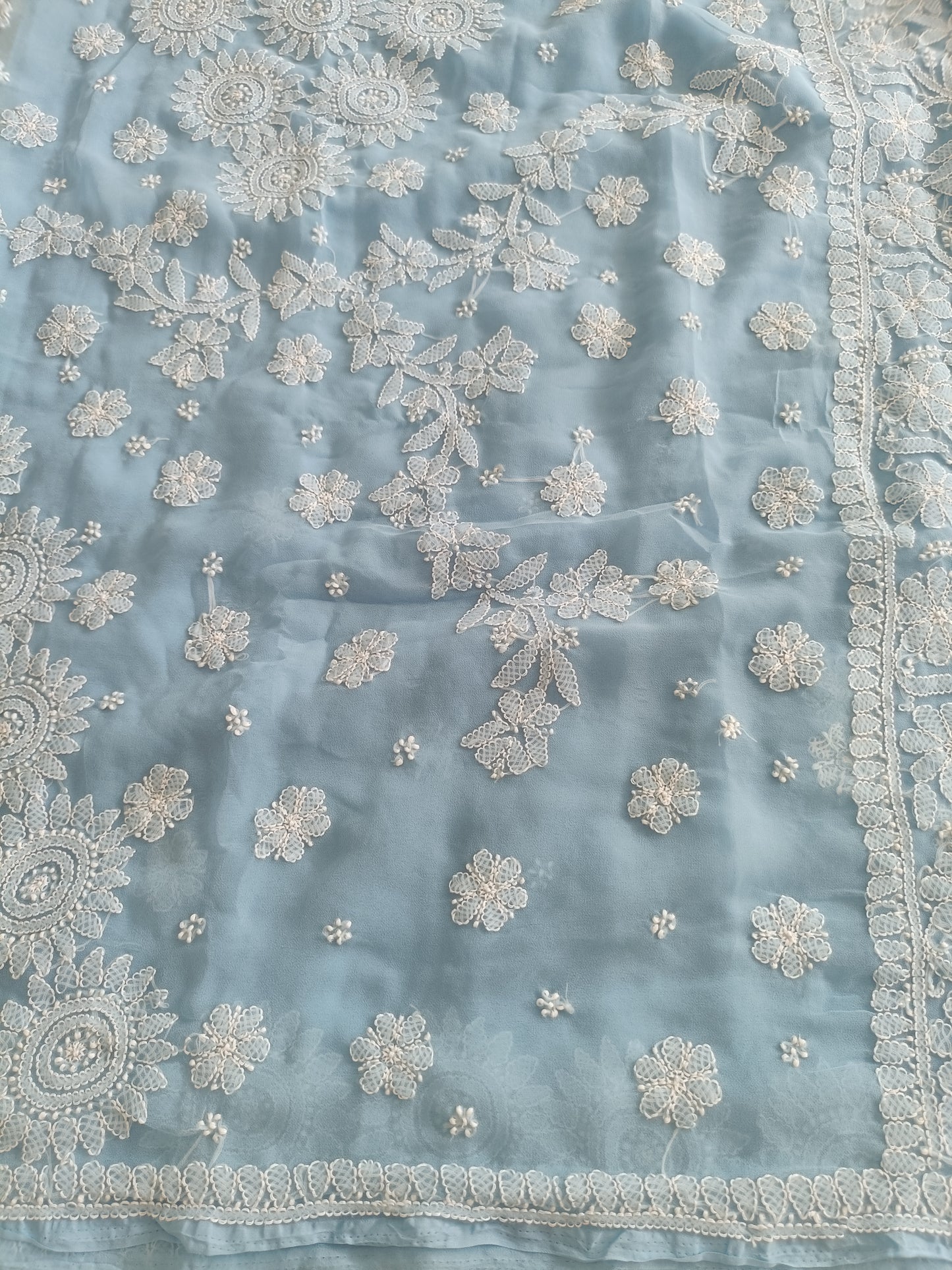 माधुरी - Soft Georgette Chikankari Saree