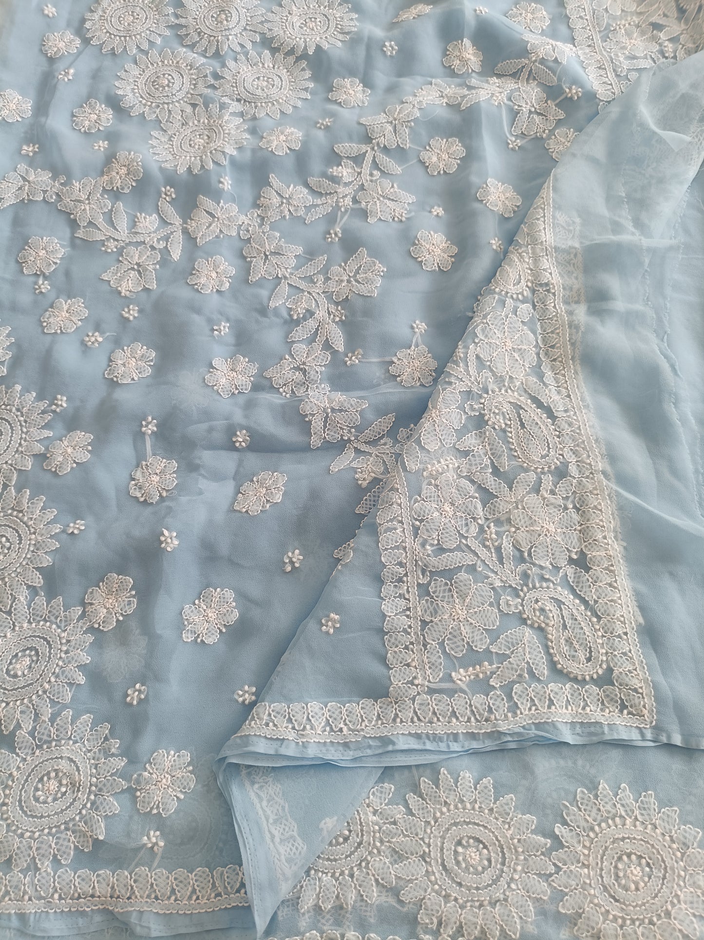 माधुरी - Soft Georgette Chikankari Saree