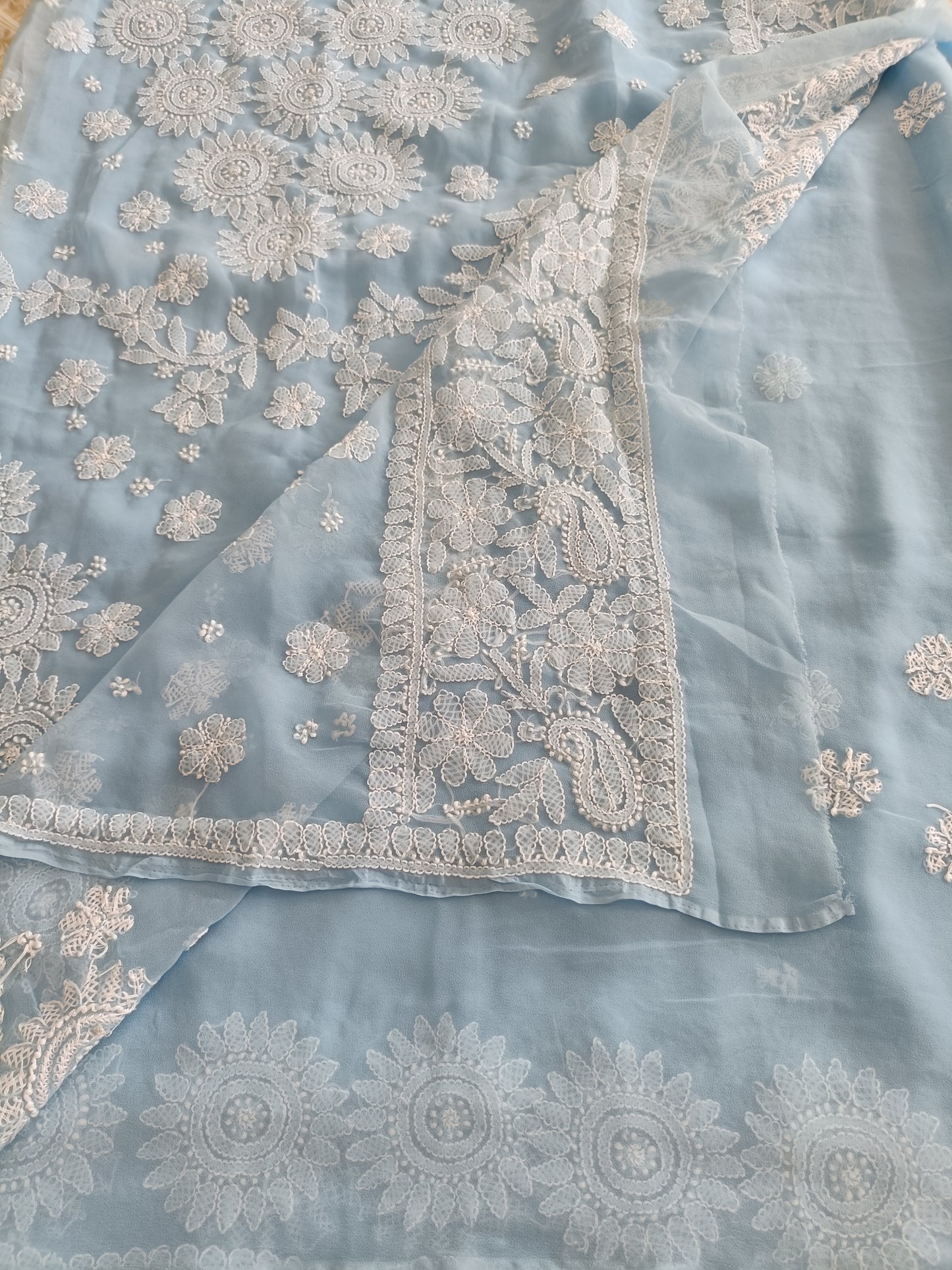 माधुरी - Soft Georgette Chikankari Saree